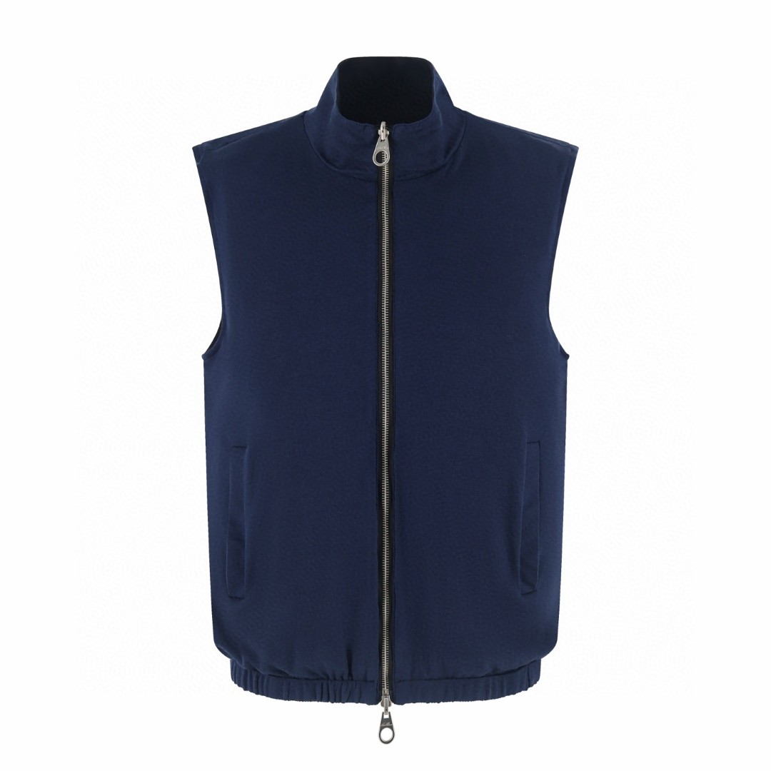 Loro Piana LP 双面两穿拉链立领马甲 背心 外套 黑色 杏色 B5 FAP9759-5D41