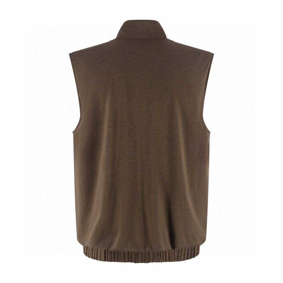 Loro Piana LP 双面两穿拉链立领马甲 背心 外套 黑色 杏色 B5 FAP9759-5D41