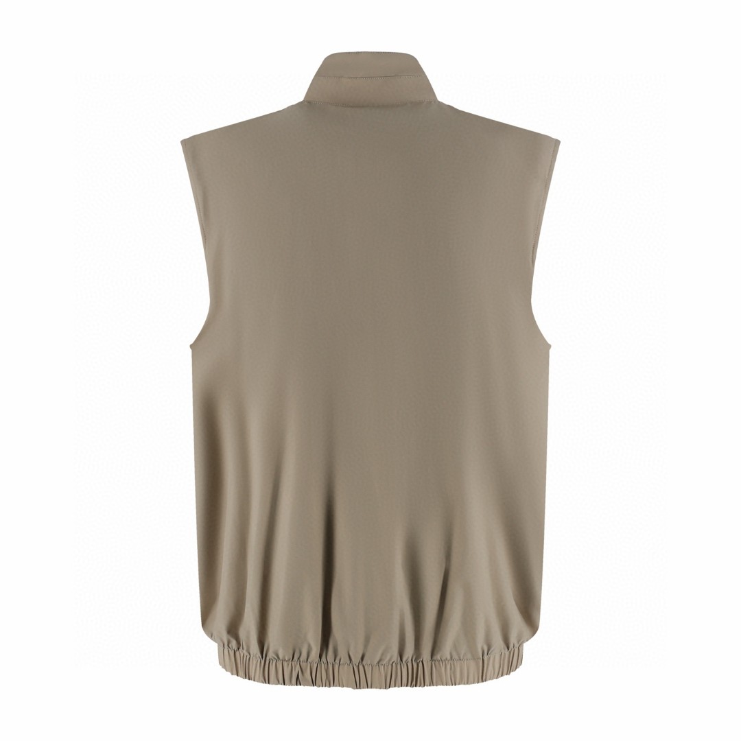 Loro Piana LP 双面两穿拉链立领马甲 背心 外套 黑色 杏色 B5 FAP9759-5D41