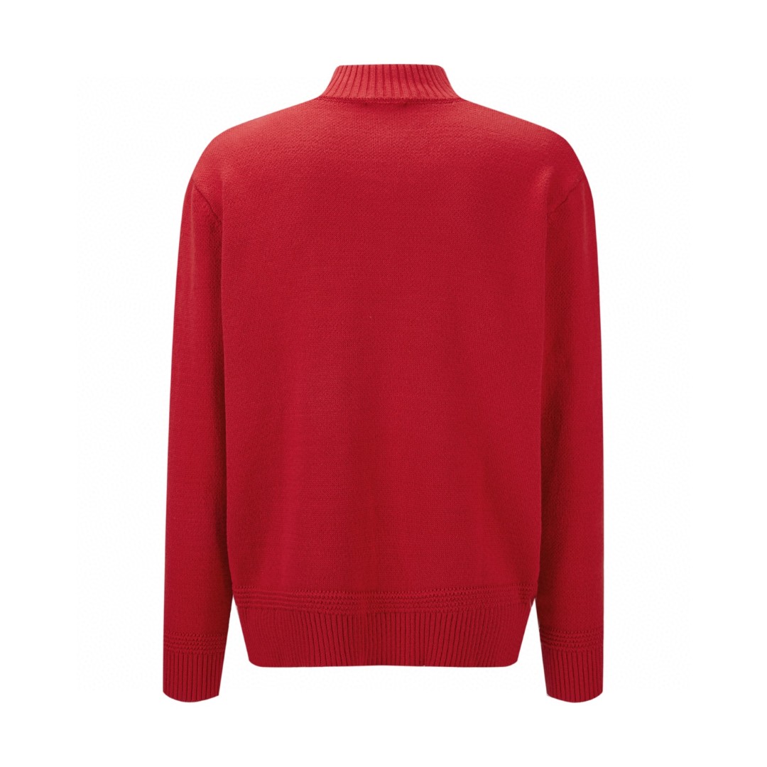 Moncler 蒙口 针织半拉链毛衣 针织衫 外套 红色 B5 L20919F00001M4281425