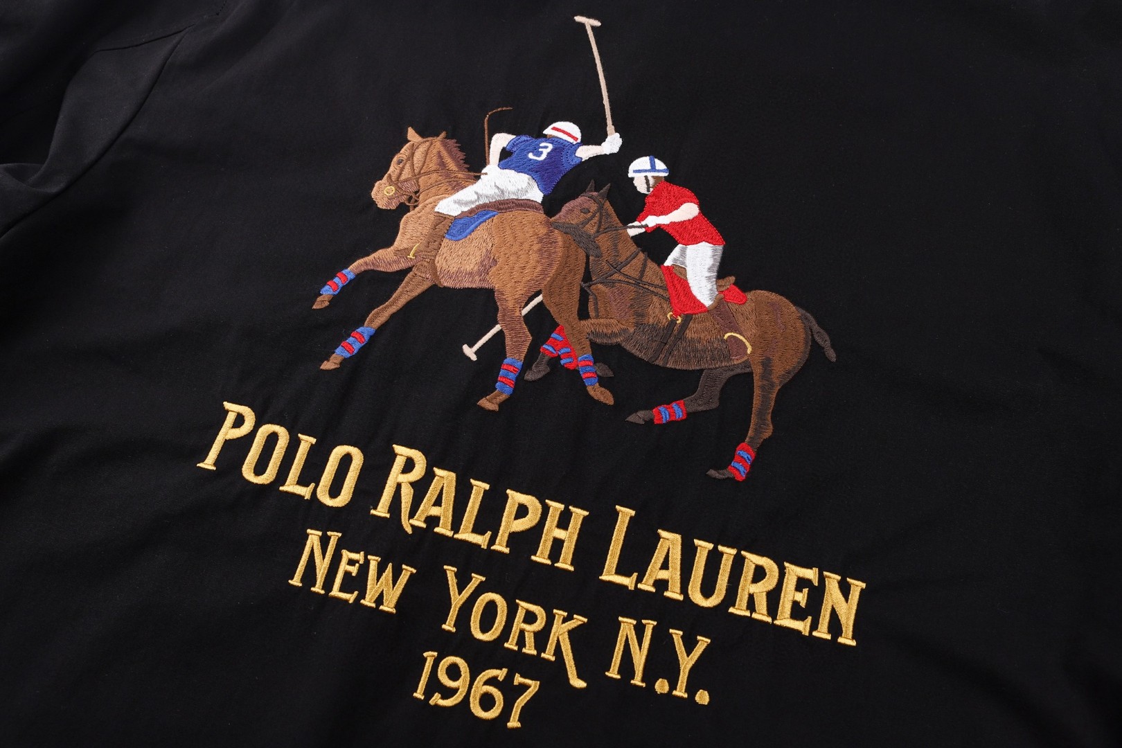 Ralph Lauren 拉夫劳伦 府绸马标拉链夹克 外套 长袖 黑色 B5 710P02691-001