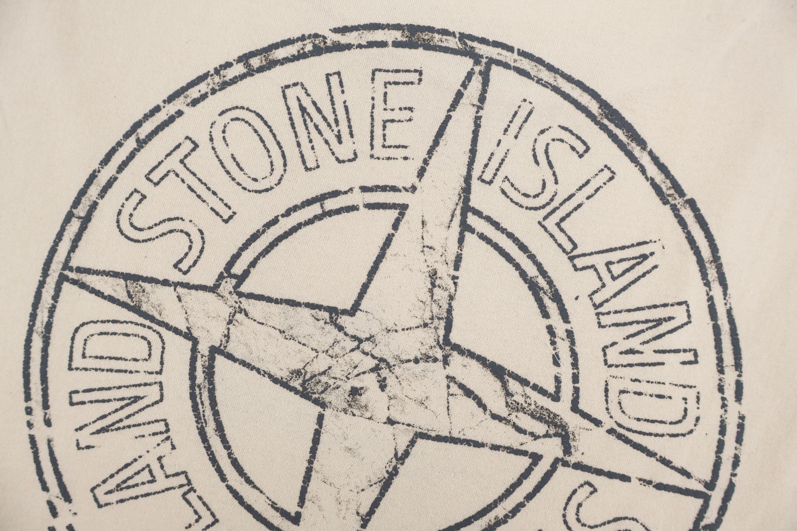 STONE ISLAND 石头岛 徽章印花圆领短袖 T恤 夏款 米杏色 黑色 A0 L1S152100001S0285-V0029