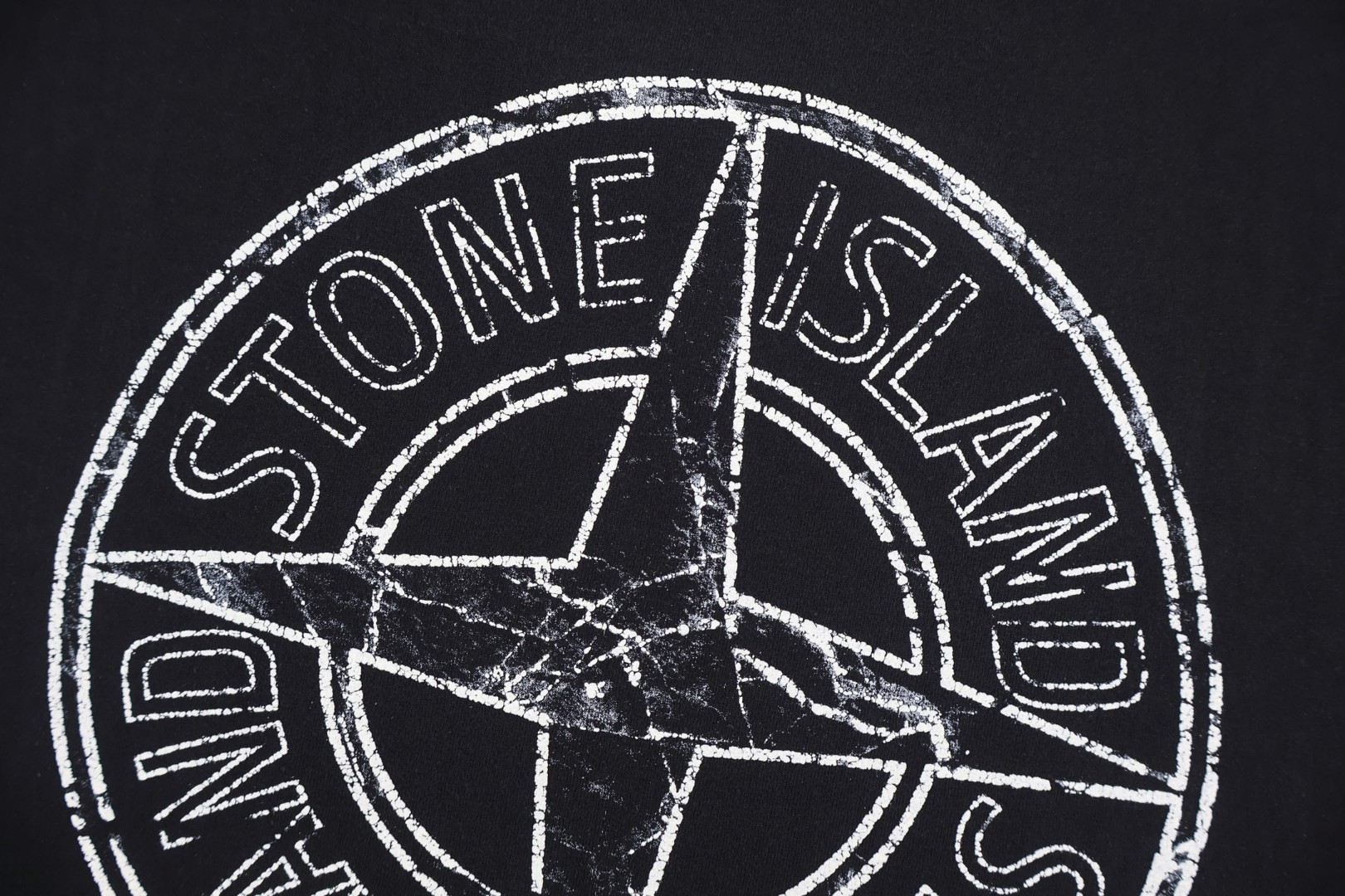 STONE ISLAND 石头岛 徽章印花圆领短袖 T恤 夏款 米杏色 黑色 A0 L1S152100001S0285-V0029