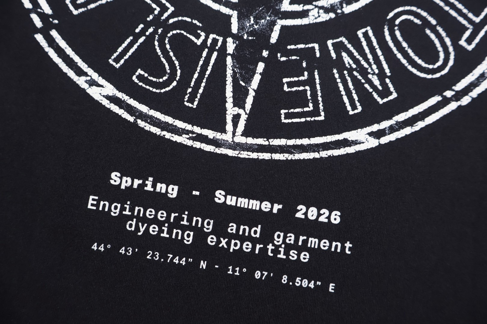 STONE ISLAND 石头岛 徽章印花圆领短袖 T恤 夏款 米杏色 黑色 A0 L1S152100001S0285-V0029