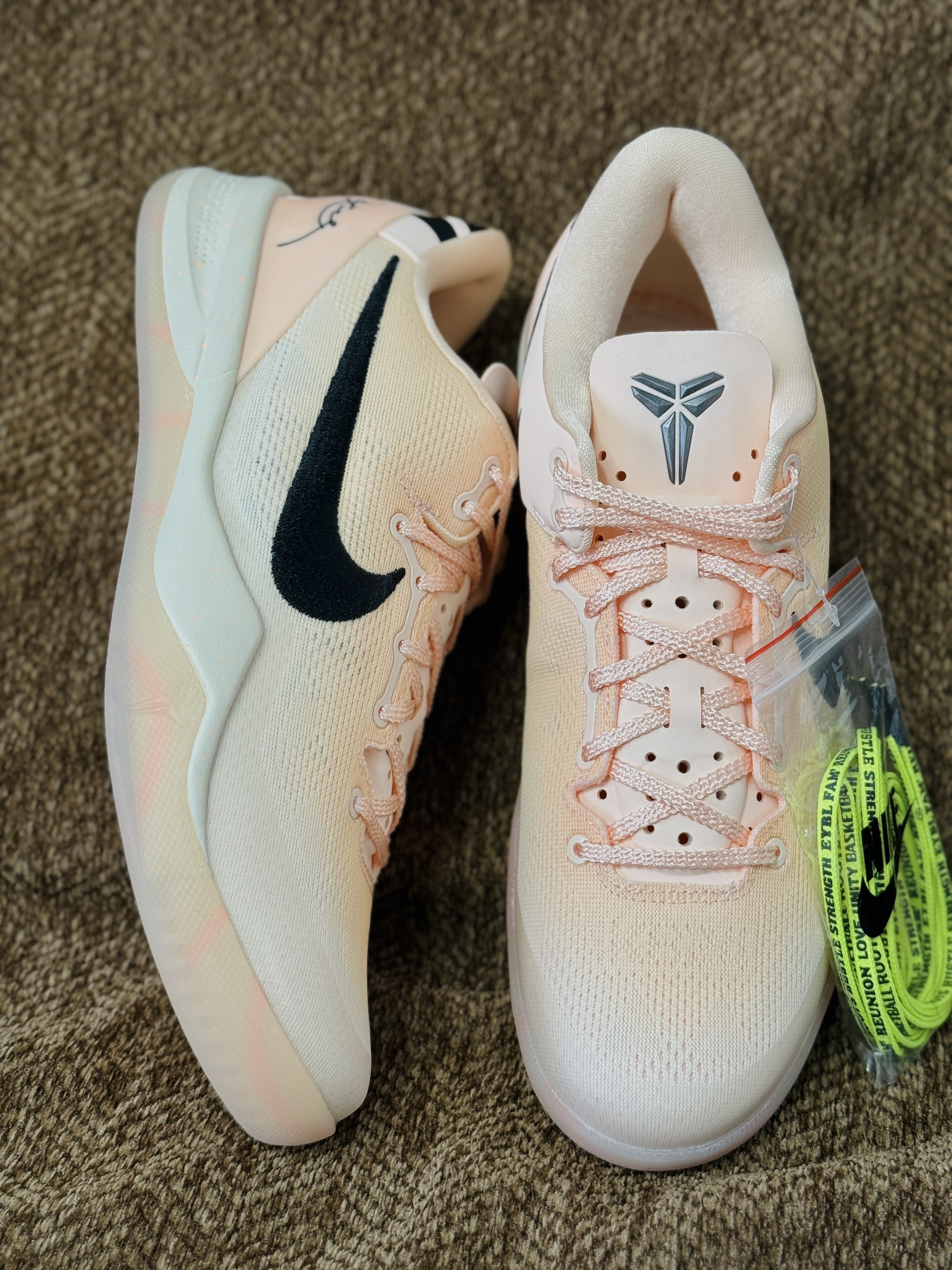 预订款 GX KOBE 8 Protro Academy P EYBL 科比8 低筒 全掌LUNARLON 鞋墊 籃球鞋 實戰鞋 球鞋 男鞋 波鞋 粉黑色 HQ3138-800