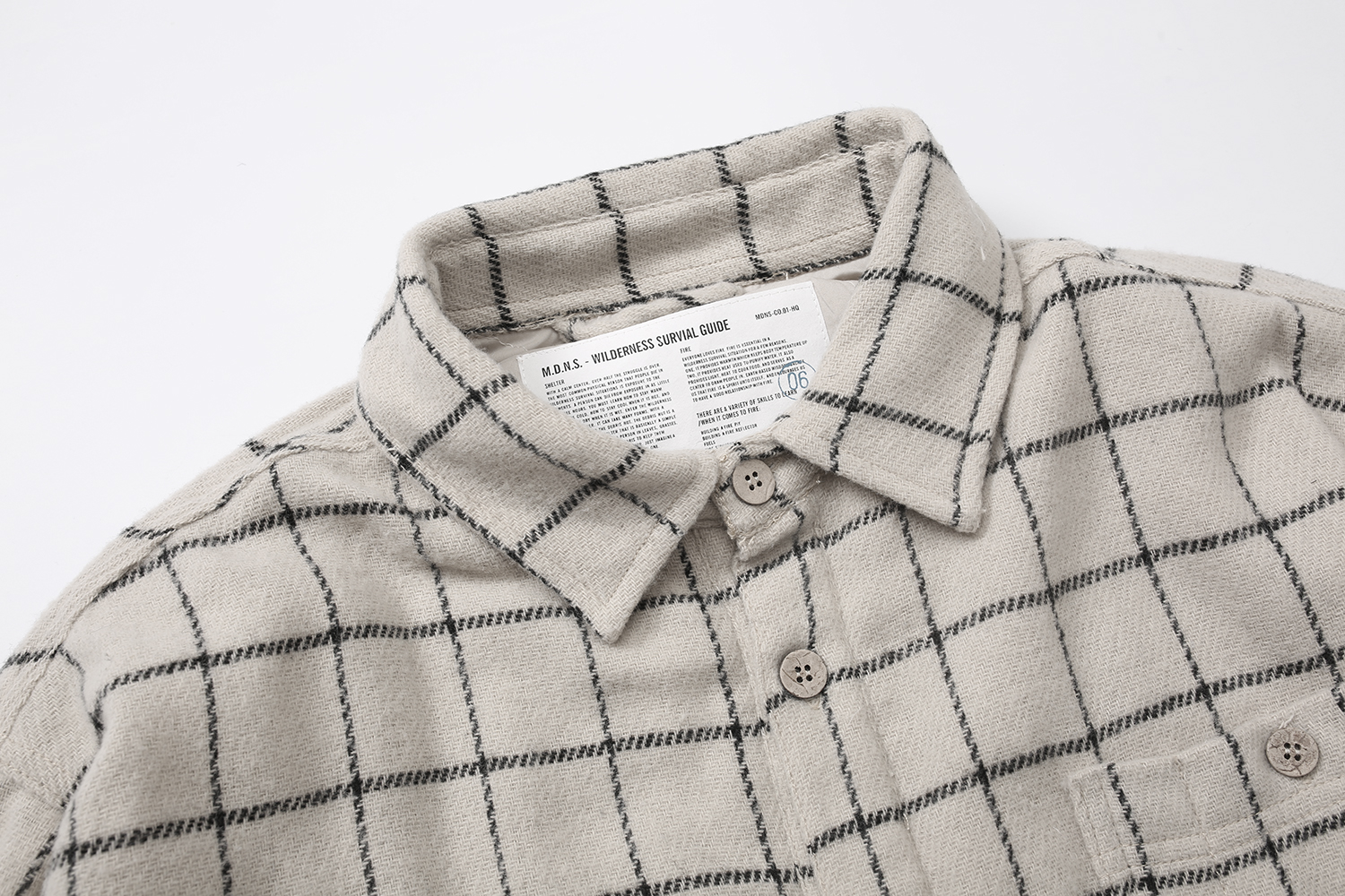 639#MADNESS 格子单排扣夹棉衬衫 外套 长袖 秋冬季 休闲