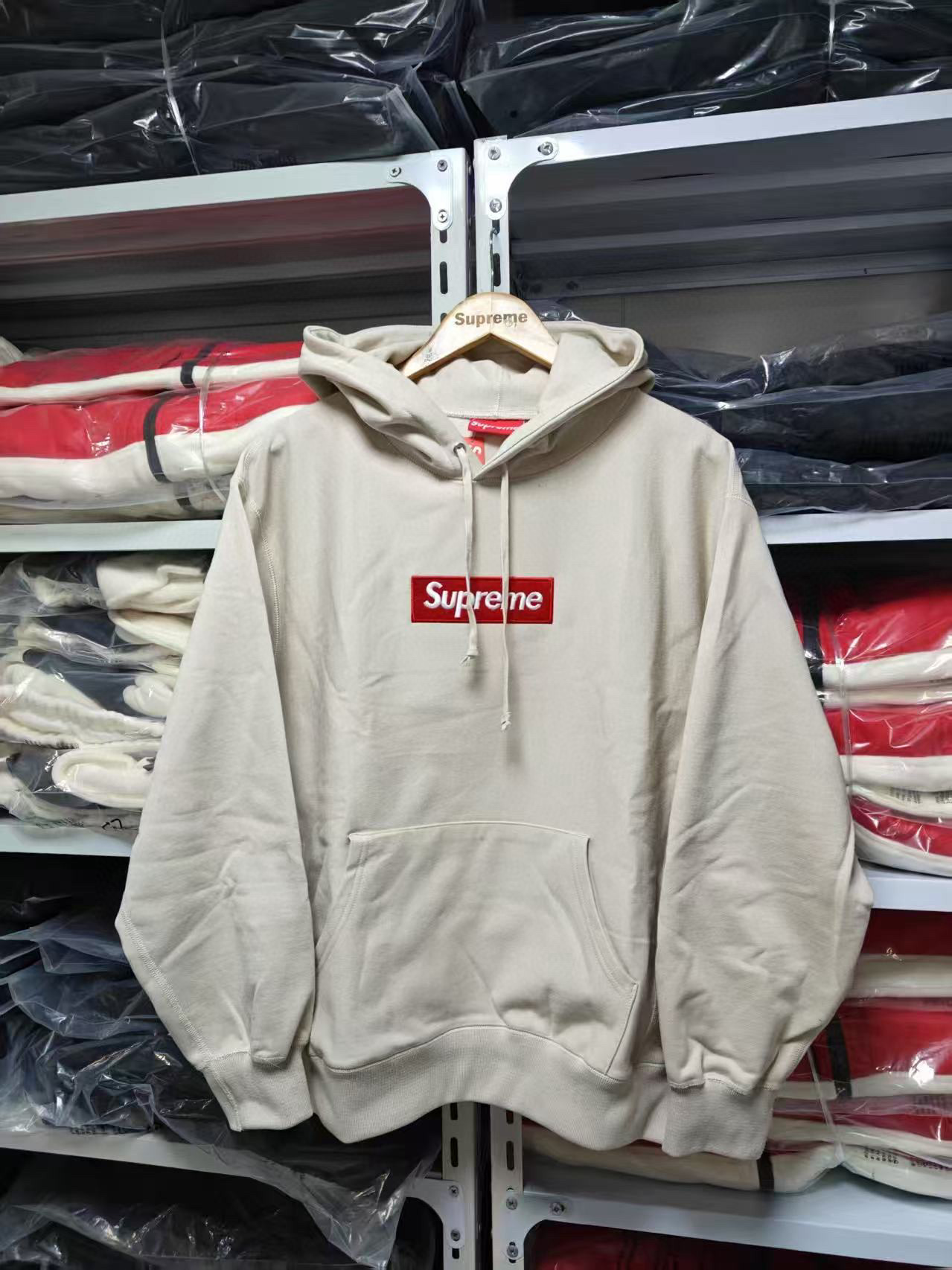八色 Supreme 24  box logo 经典刺绣 连帽  卫衣 纯色 男女同款 SUP-FW24-275