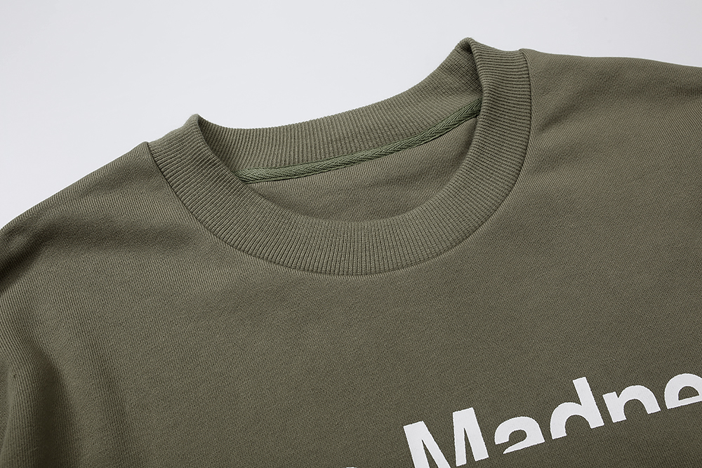 452#MADNESS 字母logo印花圆领T恤 打底衫 卫衣 长袖 秋冬季 灰绿色 