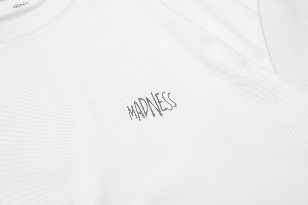 79#MADNESS 胸前字母logo印花T恤 短袖 男女同款 白色