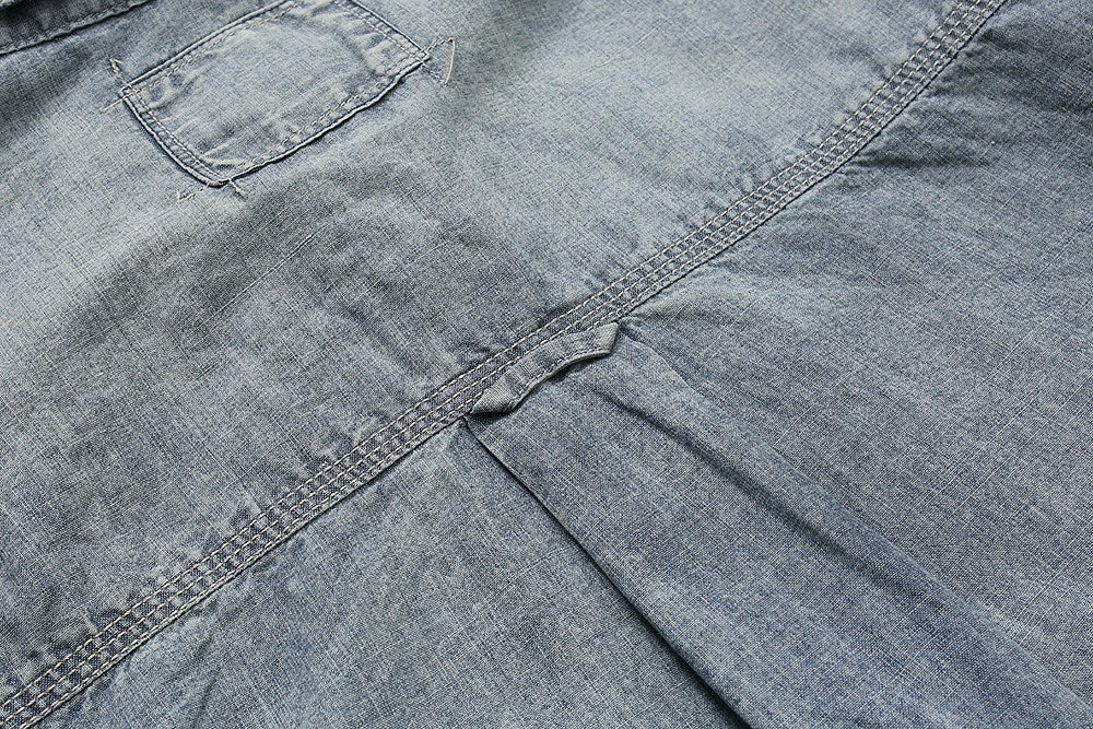 672#MADNESS 做旧破洞牛仔衬衫 外套 长袖 秋冬季 休闲 男女同款 蓝色