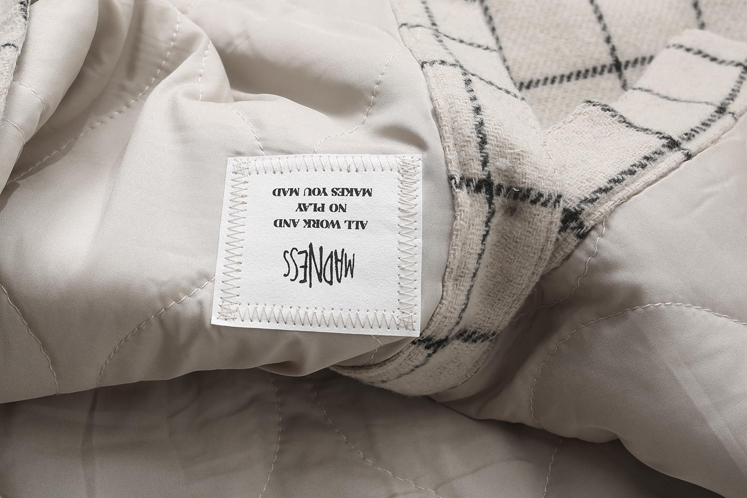 639#MADNESS 格子单排扣夹棉衬衫 外套 长袖 秋冬季 休闲