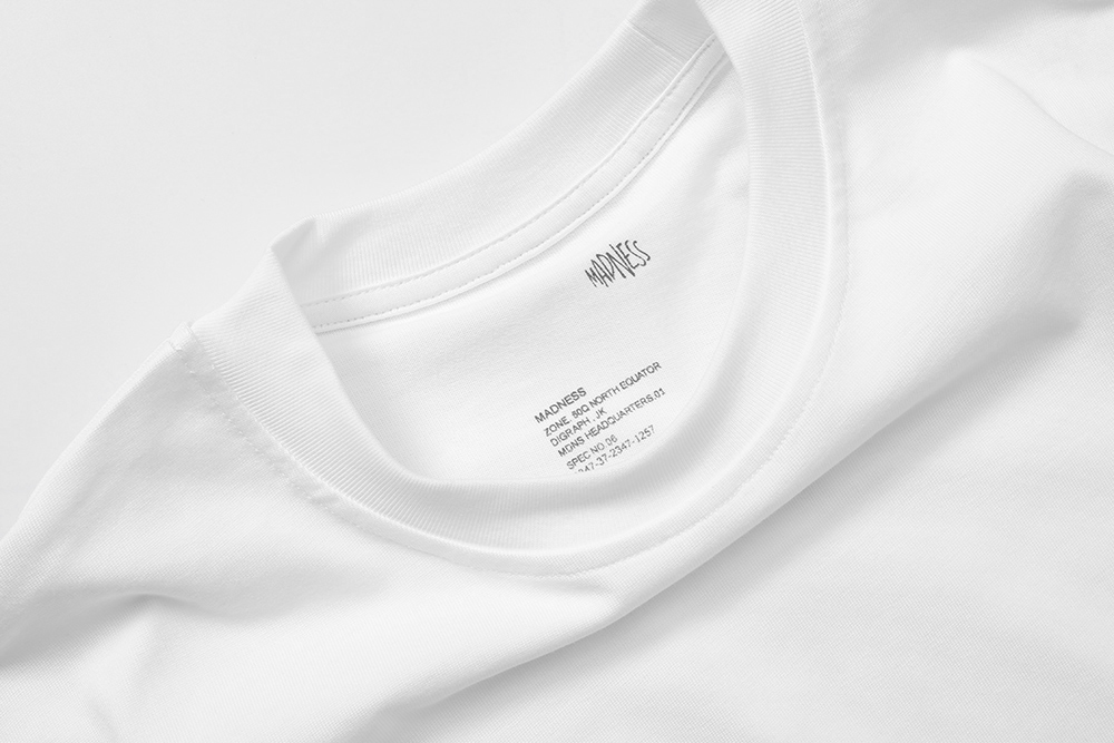 79#MADNESS 胸前字母logo印花T恤 短袖 男女同款 白色