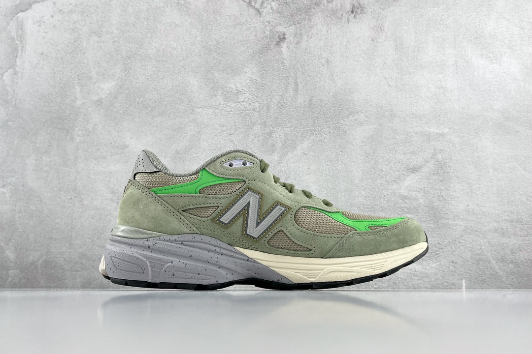  新版 Patta New Balance 990 V3 浅橄榄绿  低筒 复古跑鞋 休闲鞋 板鞋 运动鞋 男鞋 女鞋 M990PP3