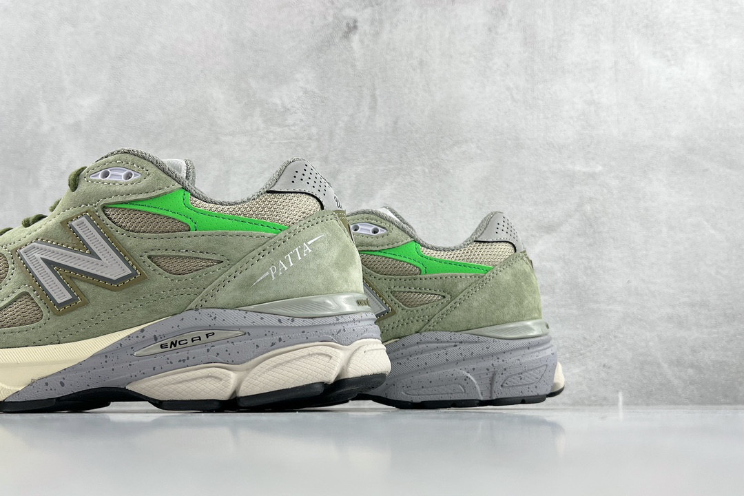  新版 Patta New Balance 990 V3 浅橄榄绿  低筒 复古跑鞋 休闲鞋 板鞋 运动鞋 男鞋 女鞋 M990PP3