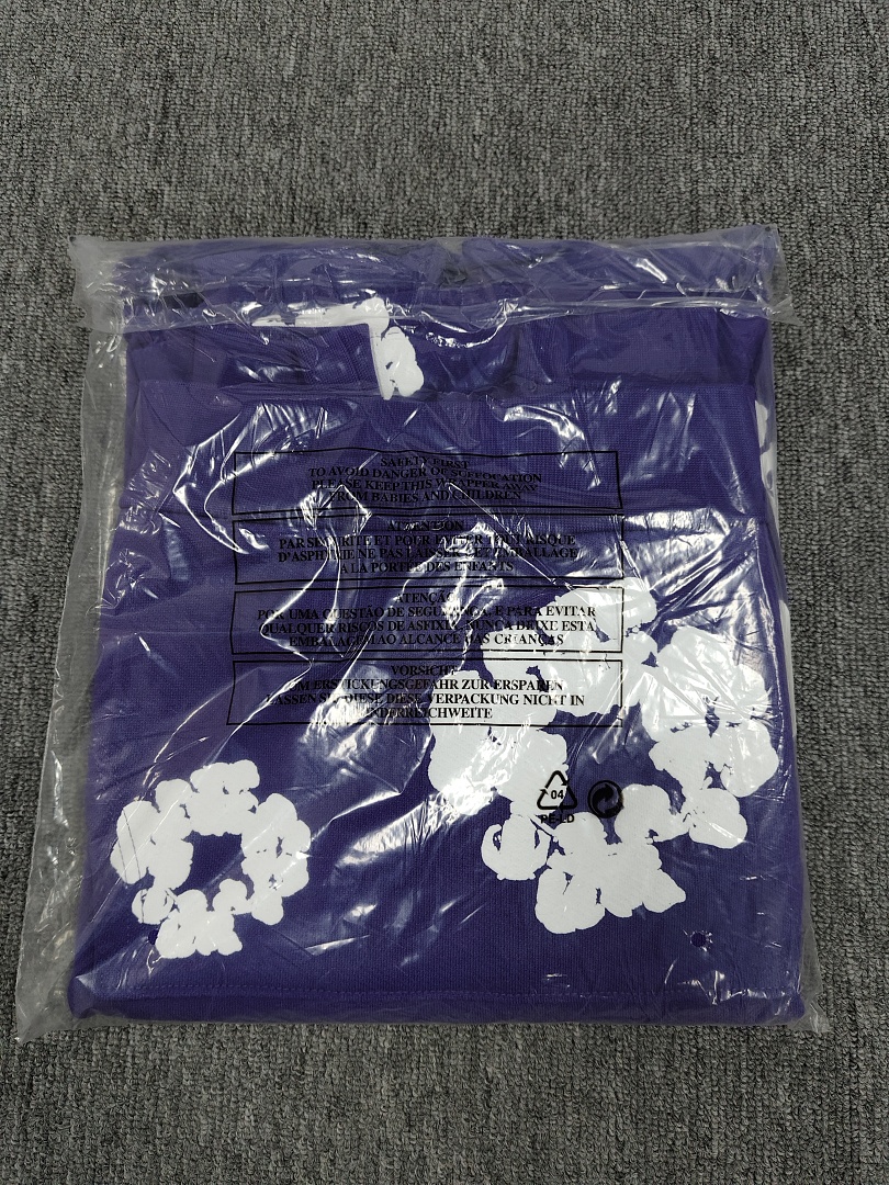 Denim Tears DT 木棉花 花环 图案 发泡  连帽卫衣 紫色- B0 