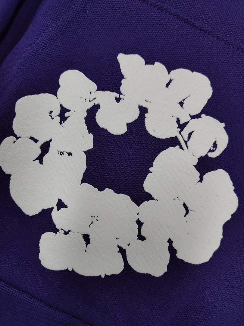 Denim Tears DT 木棉花 花环 图案 发泡  连帽卫衣 紫色- B0 