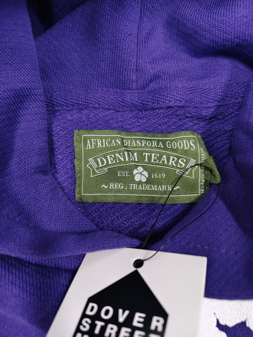 Denim Tears DT 木棉花 花环 图案 发泡  连帽卫衣 紫色- B0 