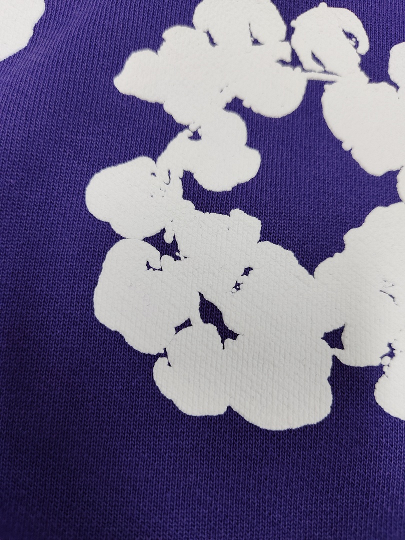 Denim Tears DT 木棉花 花环 图案 发泡  连帽卫衣 紫色- B0 