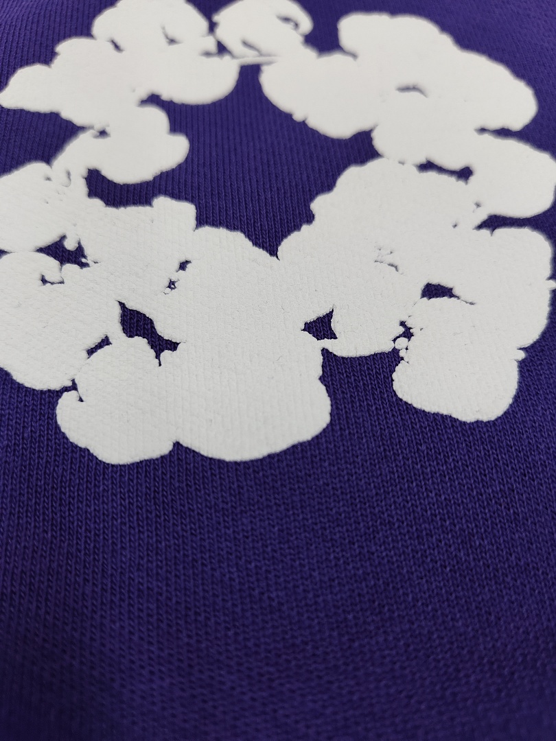 Denim Tears DT 木棉花 花环 图案 发泡  连帽卫衣 紫色- B0 