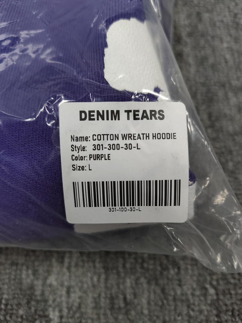 Denim Tears DT 木棉花 花环 图案 发泡  连帽卫衣 紫色- B0 