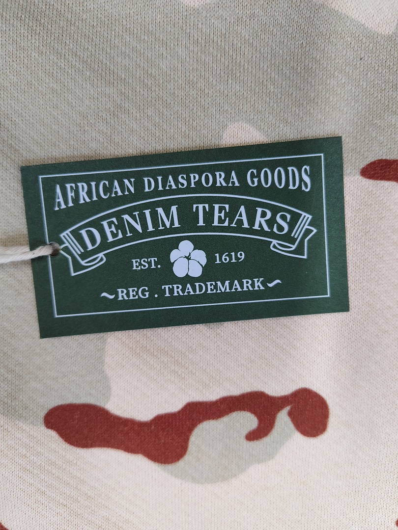 Denim Tears DT 木棉花 花环 图案 发泡印花  拉链 外套  迷彩浅棕色-B0