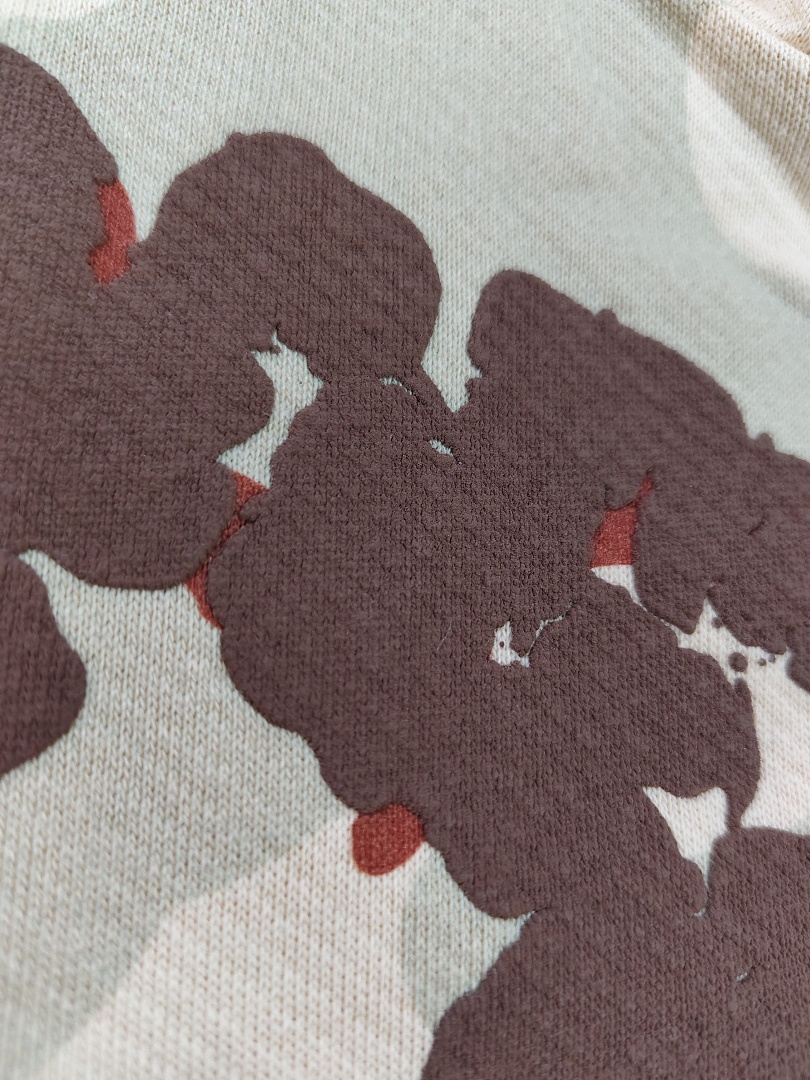 Denim Tears DT 木棉花 花环 图案 发泡印花  拉链 外套  迷彩浅棕色-B0