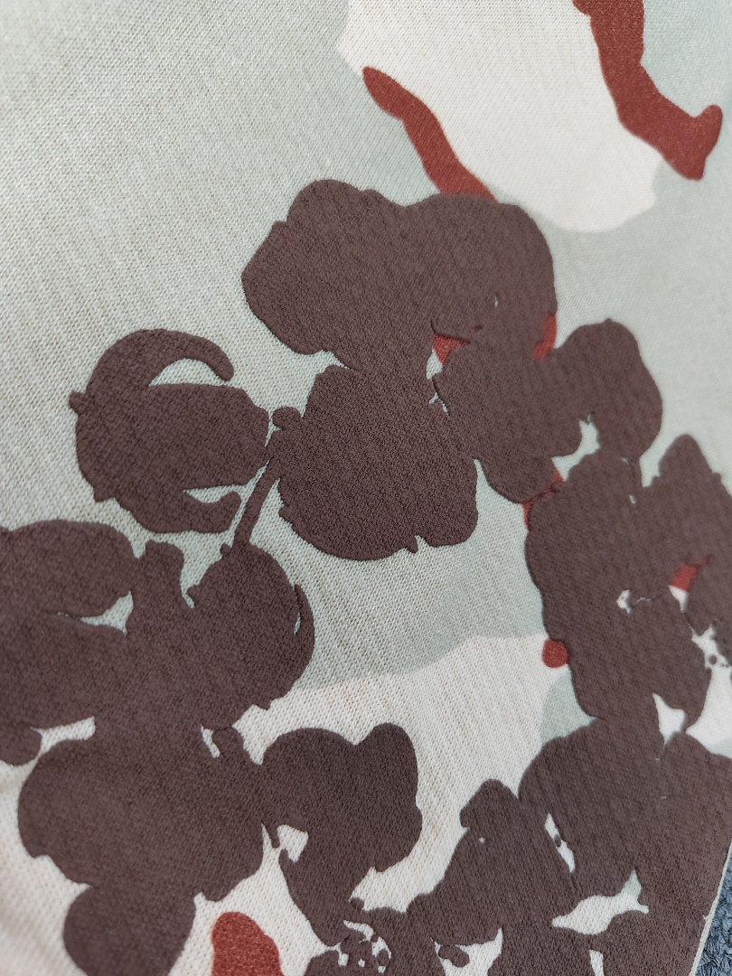 Denim Tears DT 木棉花 花环 图案 发泡印花  拉链 外套  迷彩浅棕色-B0