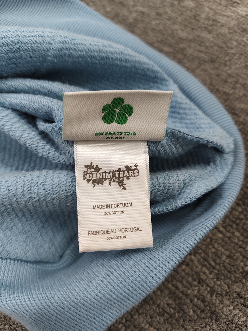 Denim Tears DT 木棉花 花环 图案 发泡印花  拉链 外套  迷彩蓝色-B0