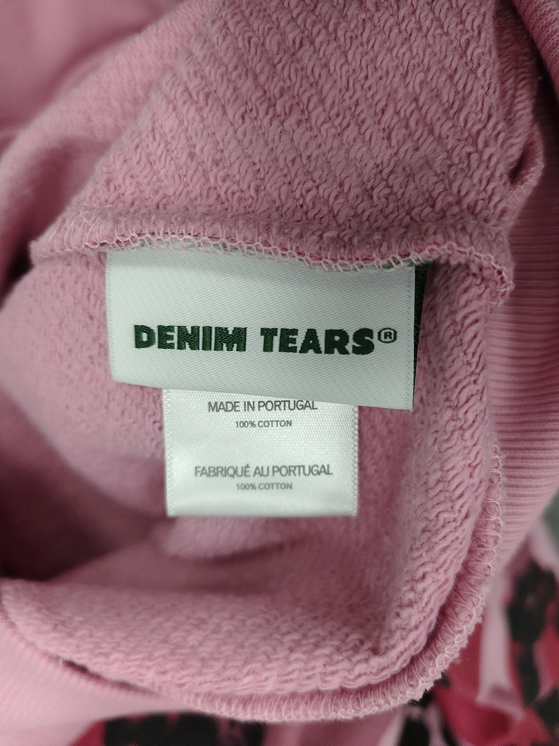Denim Tears DT 木棉花 花环 图案 发泡印花  拉链 外套  迷彩 红色 -B0