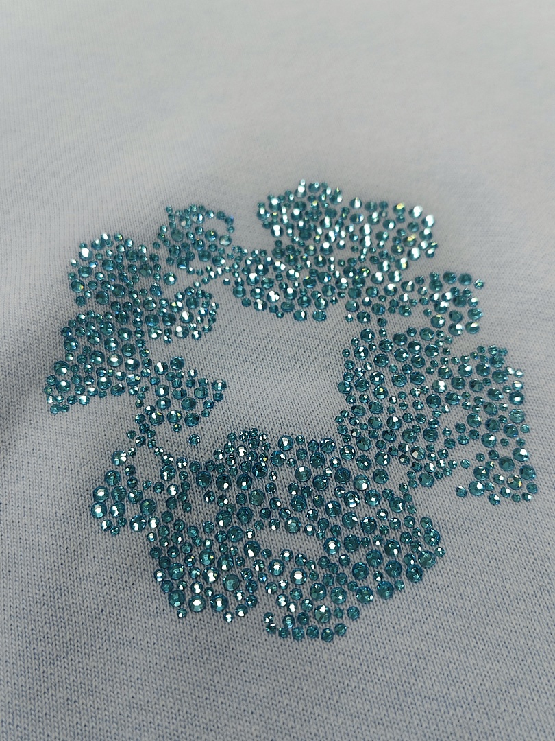 Denim Tears DT 木棉花 花环 图案 发泡  连帽卫衣 天蓝色 蓝钻-B0