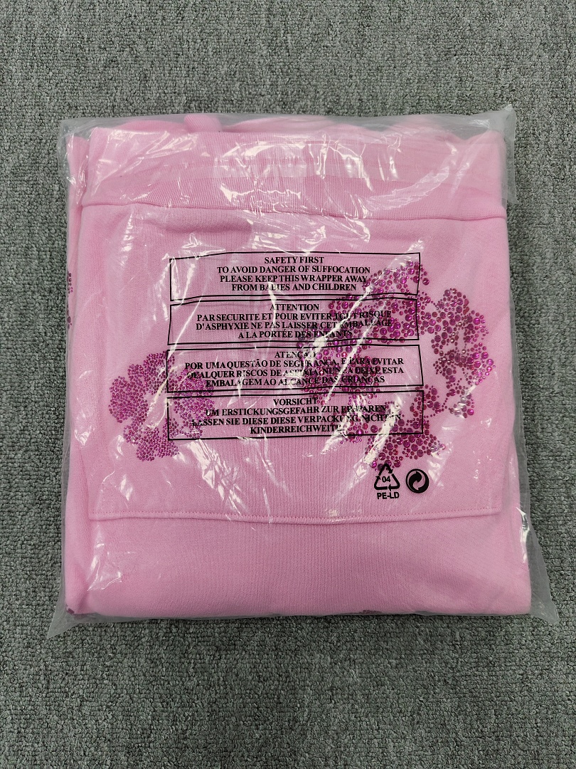 Denim Tears DT 木棉花 花环 图案 发泡  连帽卫衣 粉色 红钻-B0