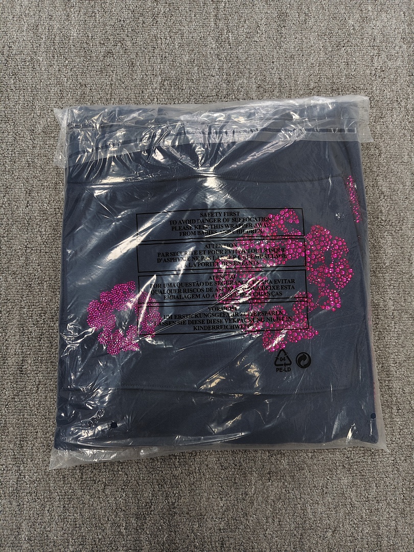 Denim Tears DT 木棉花 花环 图案 发泡  连帽卫衣 藏蓝色 红钻-B0
