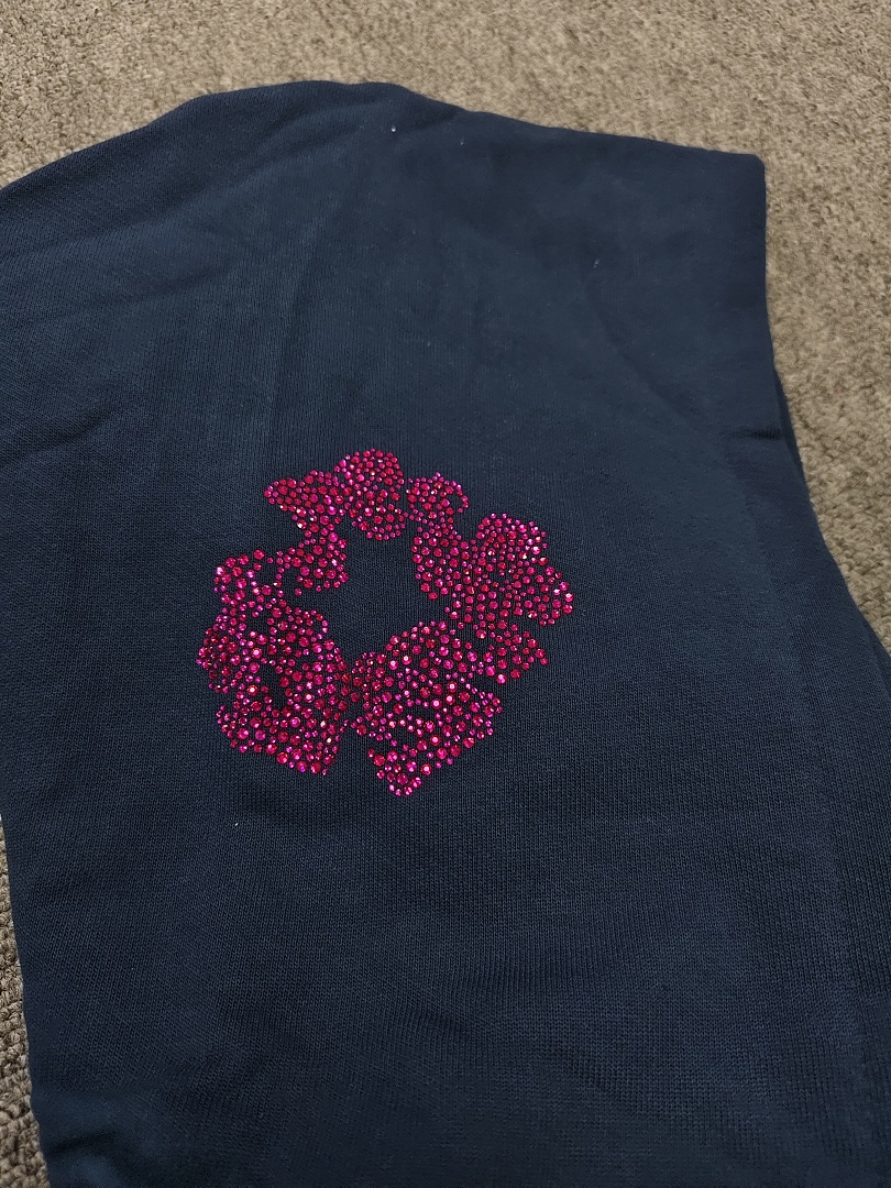 Denim Tears DT 木棉花 花环 图案 发泡  连帽卫衣 藏蓝色 红钻-B0