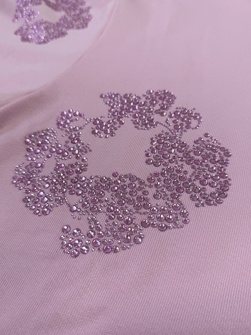 Denim Tears DT 木棉花 花环 图案 发泡  连帽卫衣  粉色 粉钻-B0