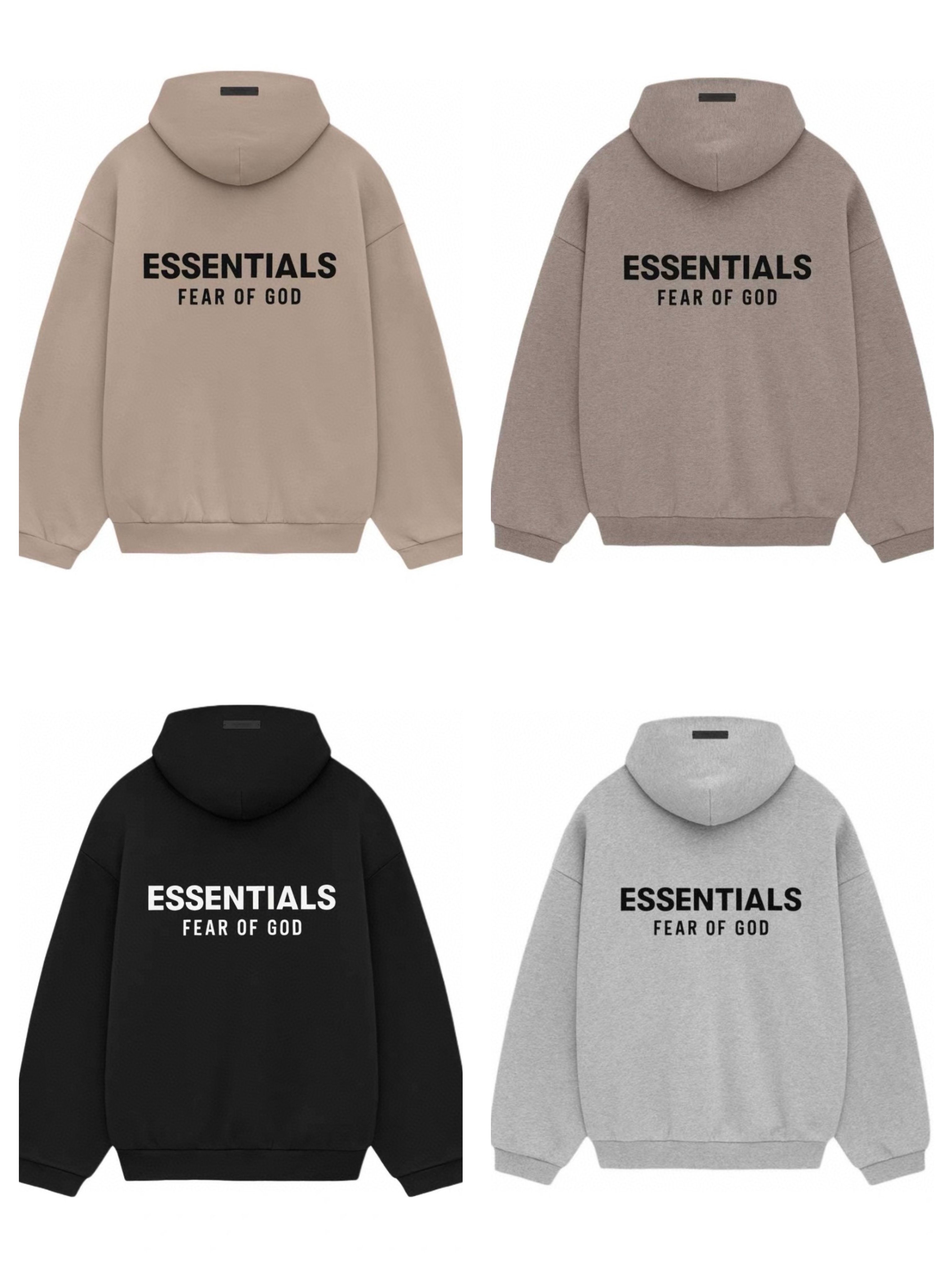 Fear of God Essentials FALL24 HOLIDAY 系列 Fleece Hoodie 套头连帽卫衣 帽衫 外套 棕色 卡其色 灰色 黑色