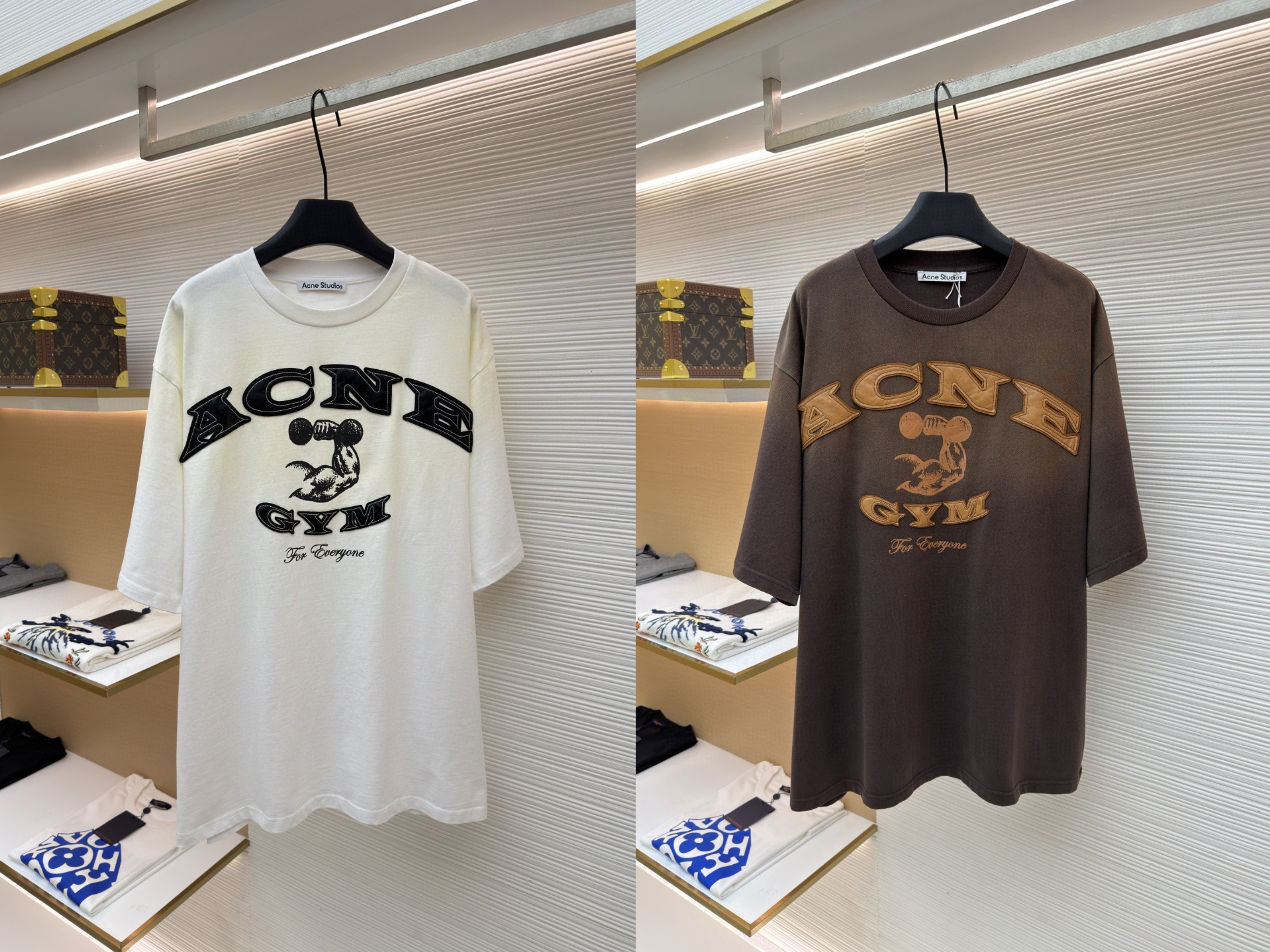 Acne Studios 贴皮徽标做旧T恤 短袖 棕色 白色 A2 CL0401-ADM