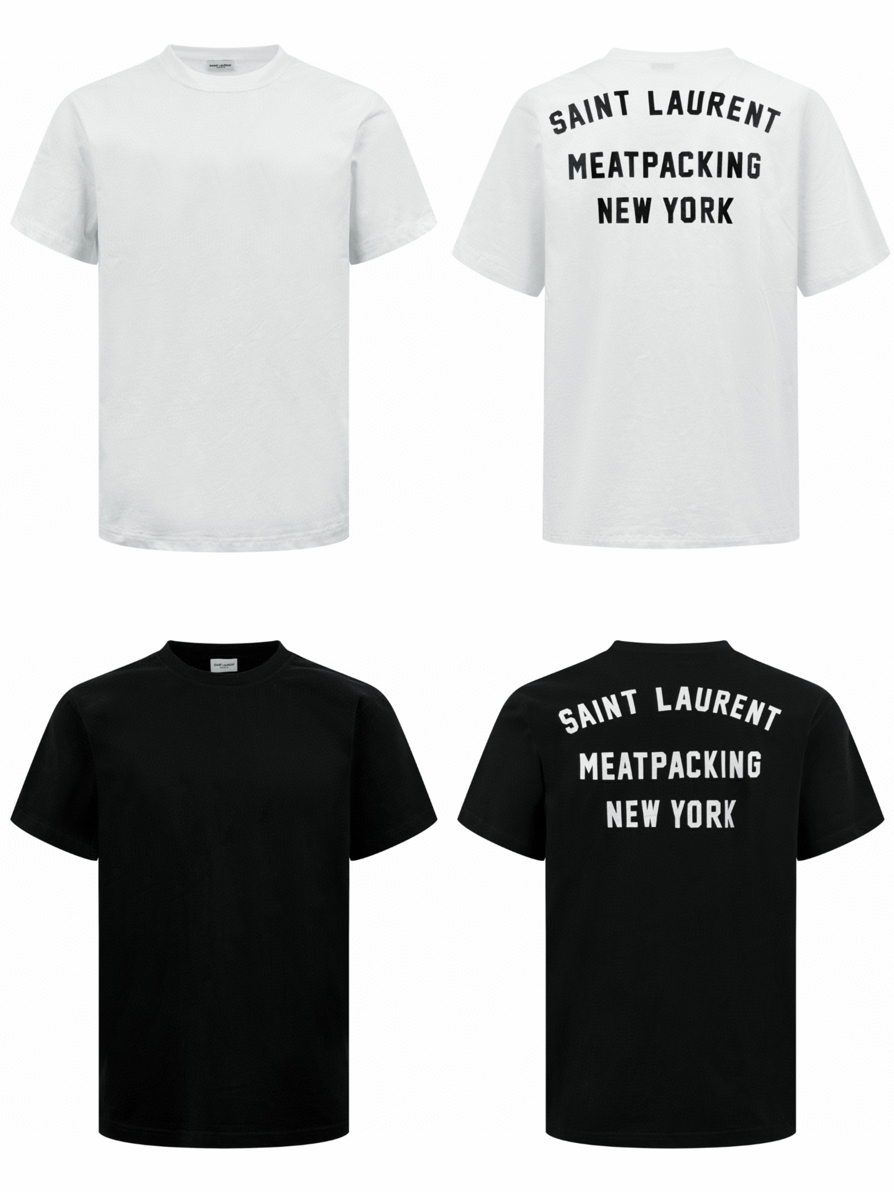 SAINT LAURENT YSL 圣罗兰纽约系列印花圆领短袖 T恤 夏款 白色 黑色 A0