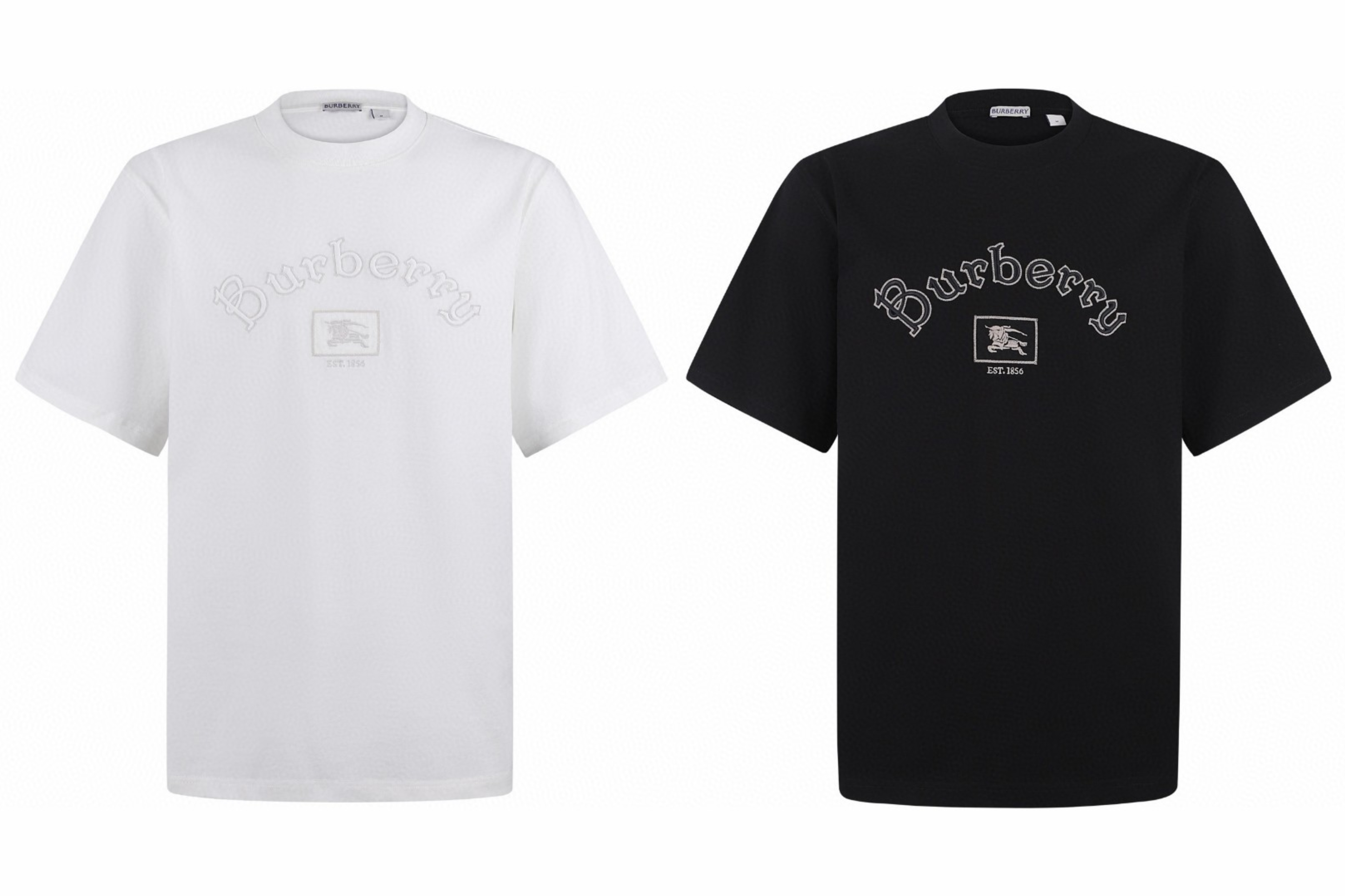 Burberry 巴宝莉 哥特式徽标刺绣圆领短袖 T恤 夏季 白色 黑色 A0 81160631