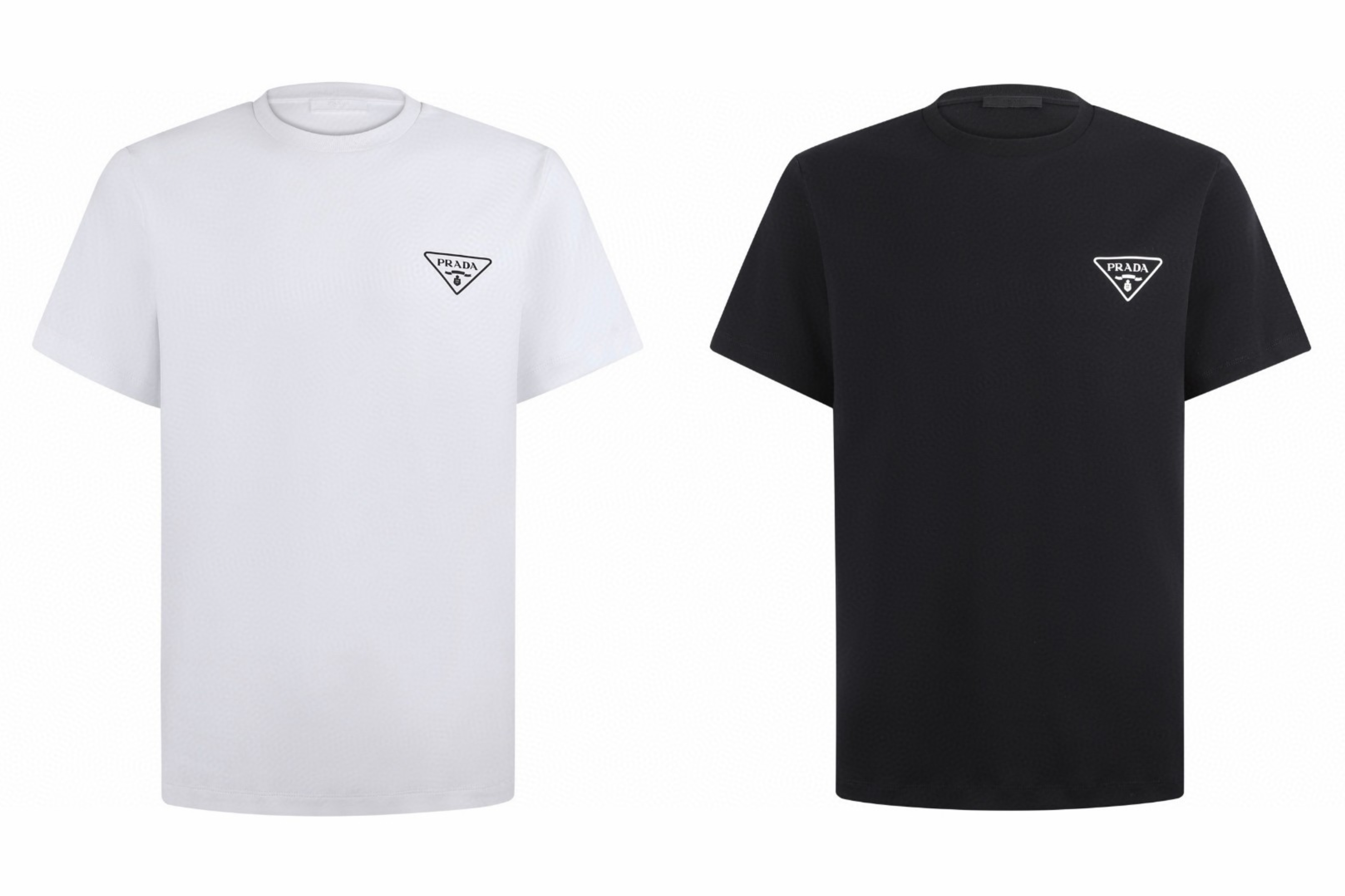 PRADA 普拉达 logo印花圆领短袖 T恤 白色 黑色 A0 UJN656-13MQ-F0009-R-232