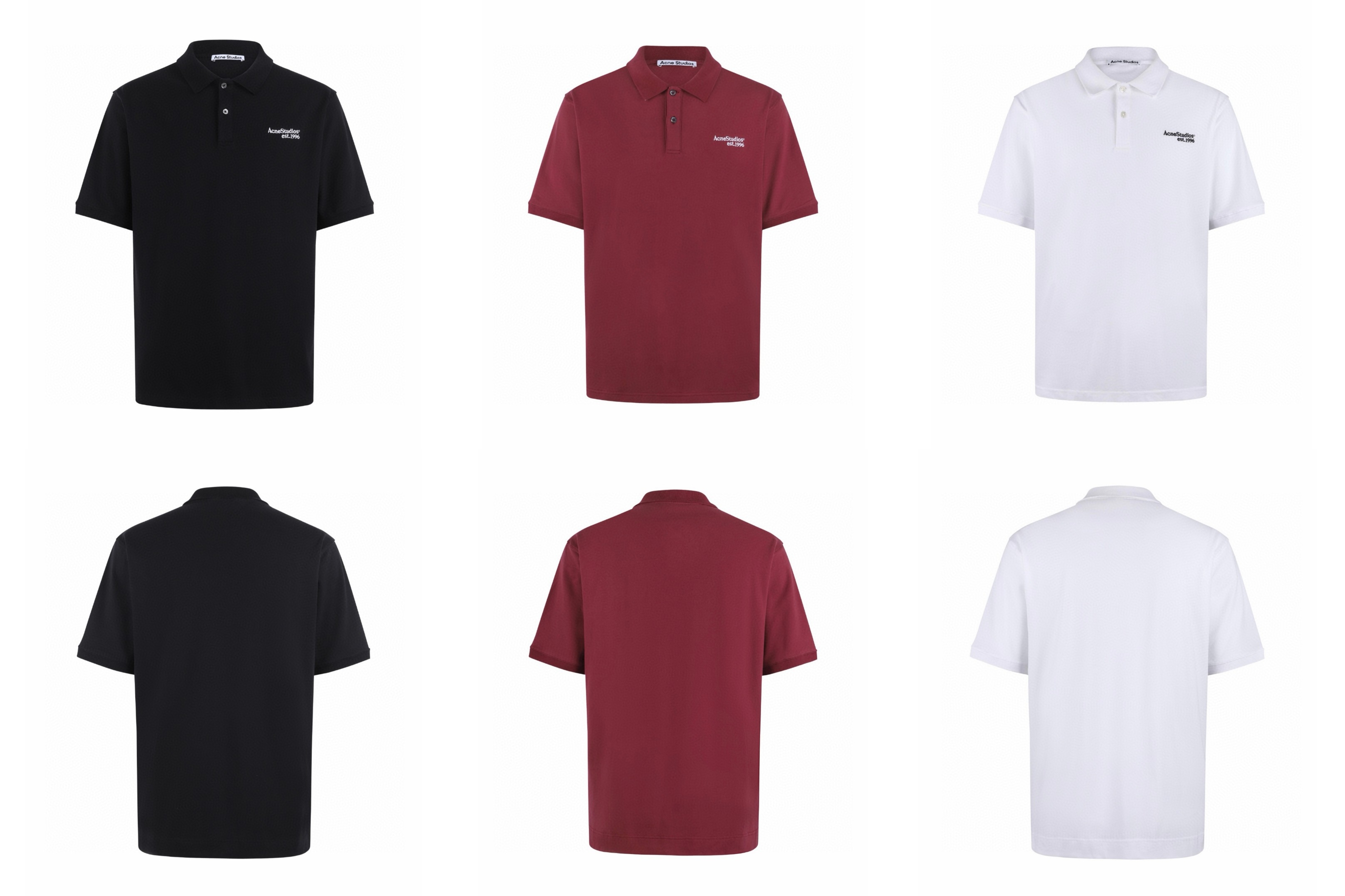 Acne Studios 翻领徽标刺绣Polo衫 T恤 短袖 黑色 红色 白色 A0 BL0433-900