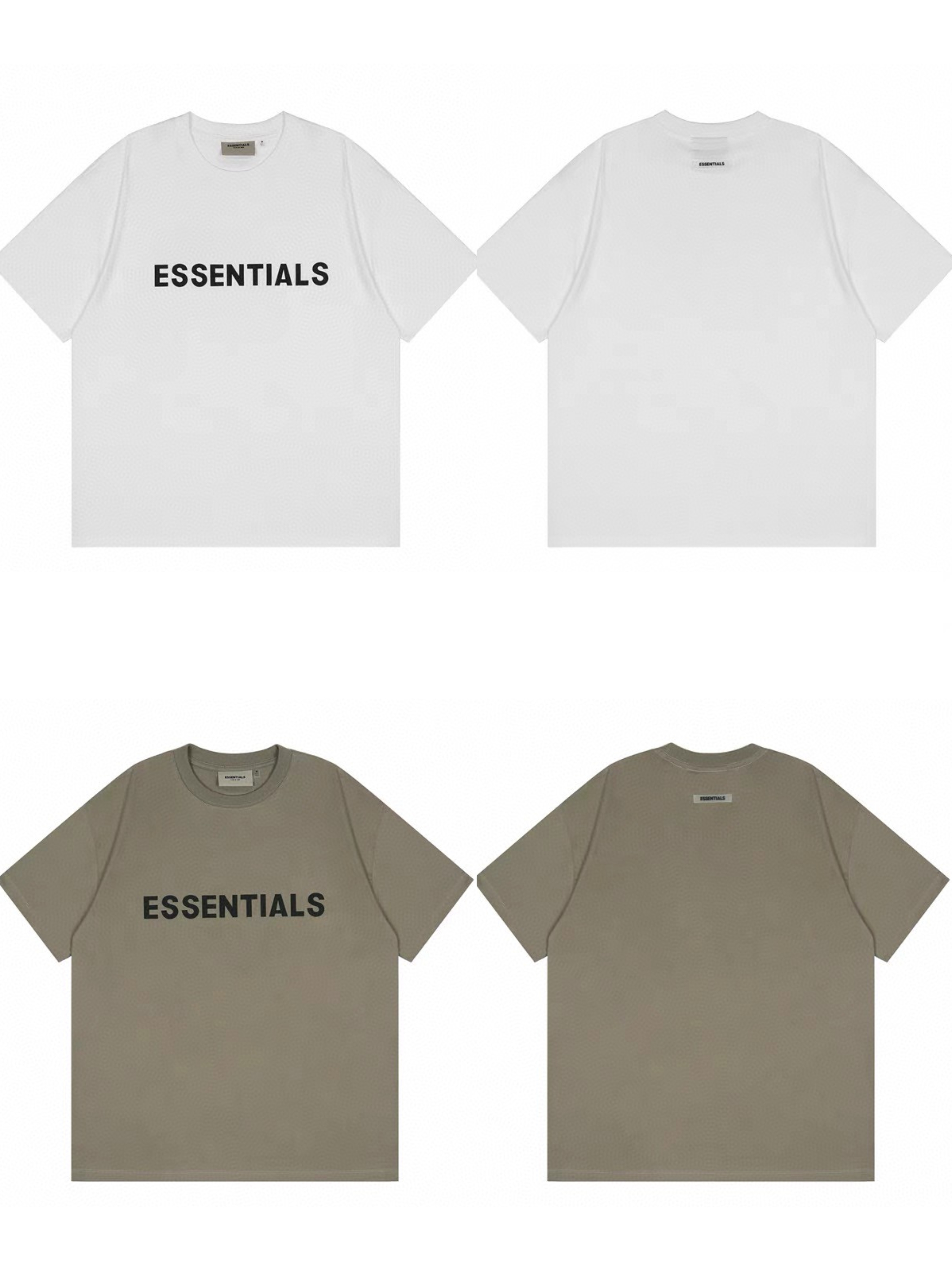 Fear of God Essentials 2026 复线黑标硅胶字母男女同款短袖 T恤 夏款 白色 炭灰色