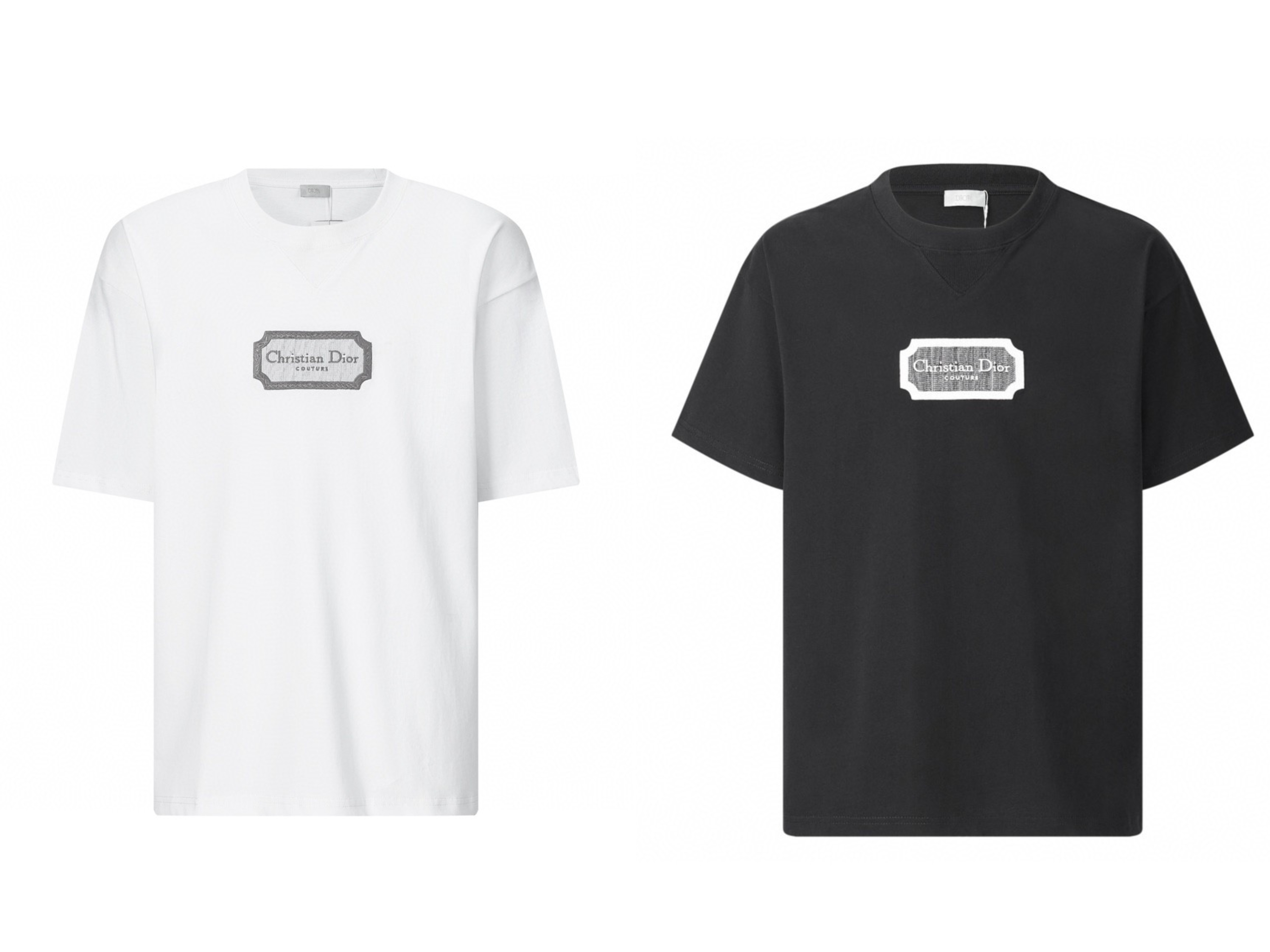 DIOR 迪奥 铭牌刺绣圆领短袖 T恤 夏季 白色 黑色 A0 343J696C0554-C088
