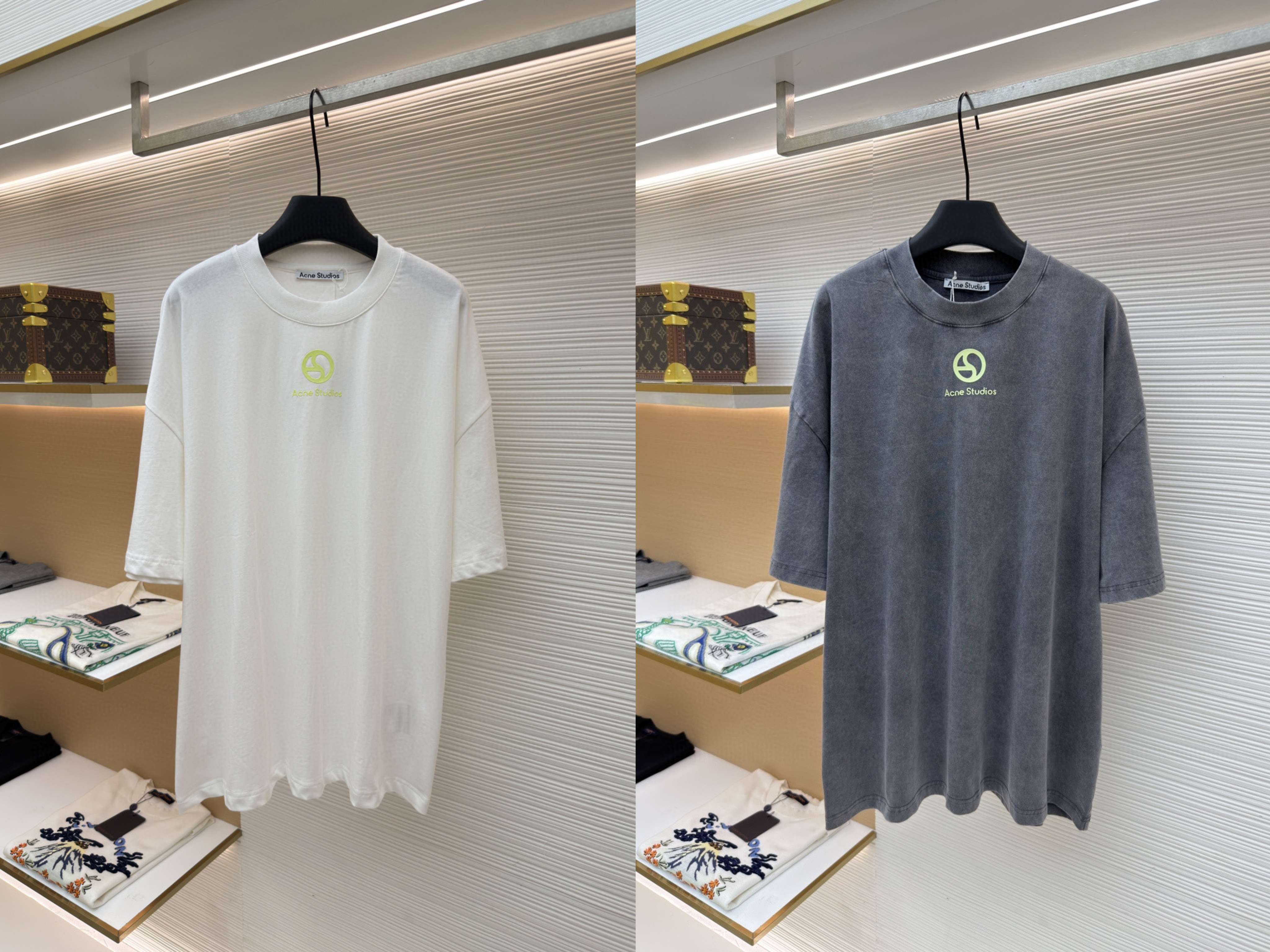 Acne Studios 徽标圆领T恤 短袖 白色 灰色 A0 CL0399-183