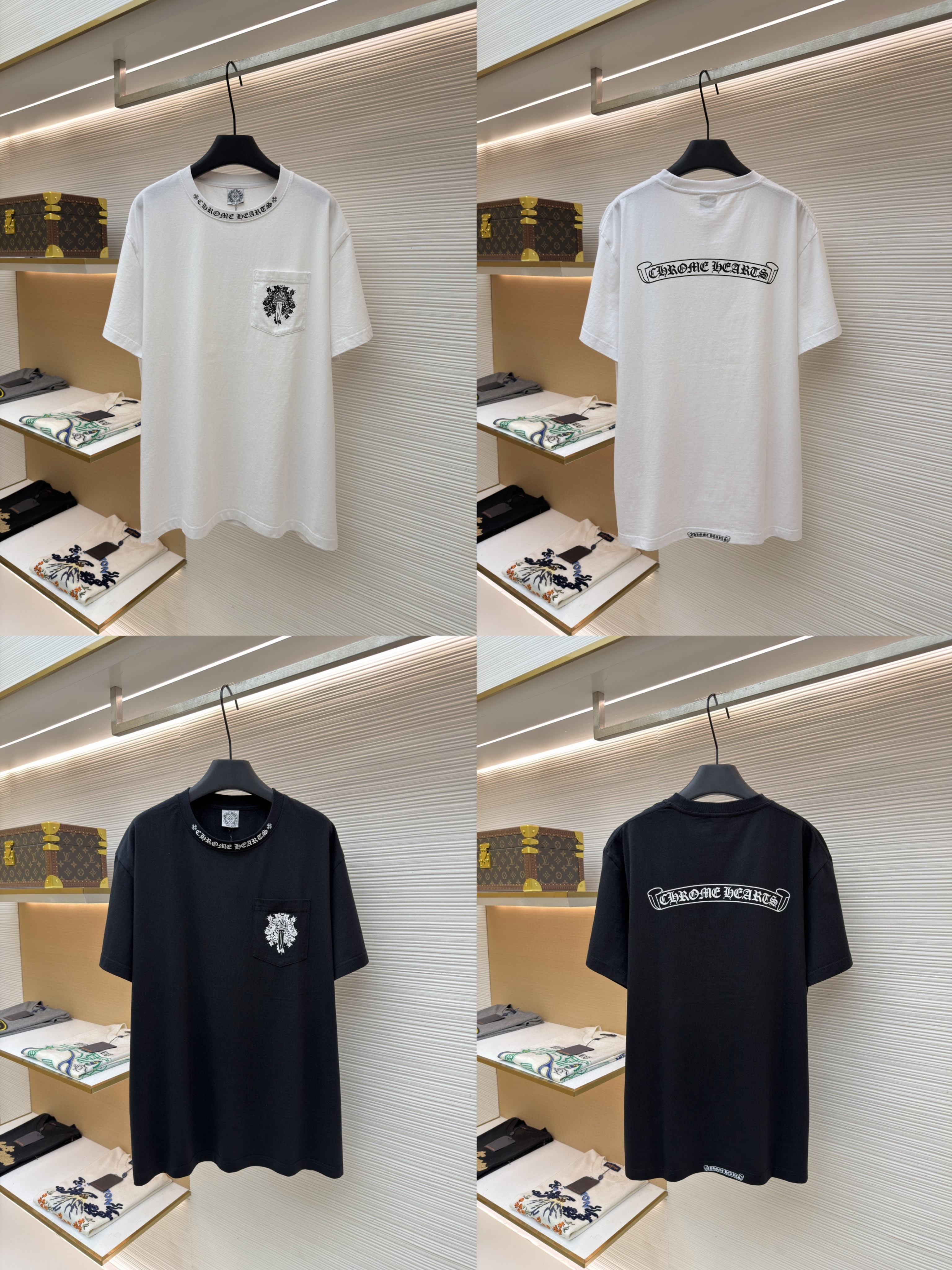 Chrome Hearts 克罗心 藤蔓宝剑圆领短袖 T恤 白色 黑色 A2