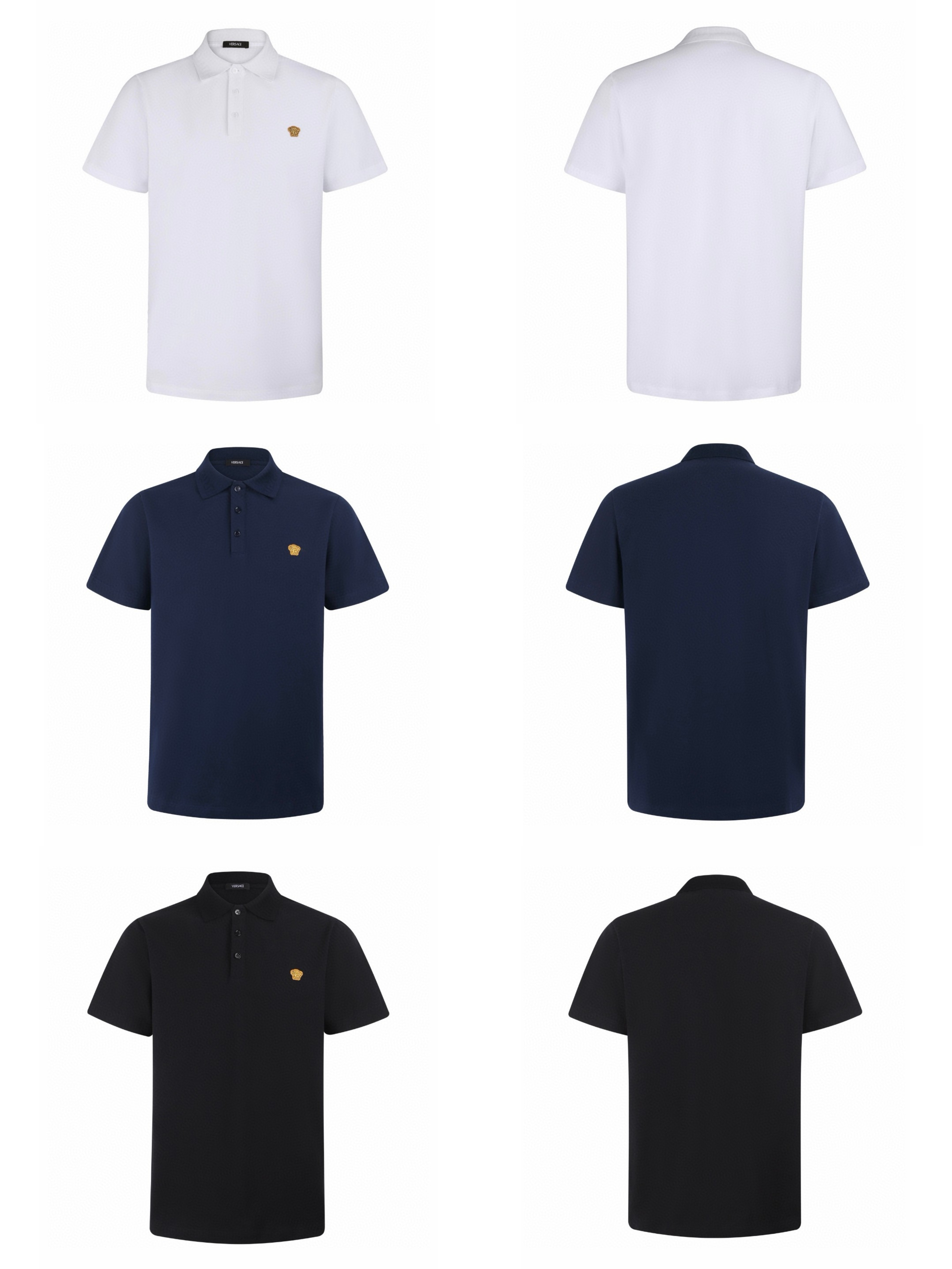 Versace 范思哲 标识刺绣Polo衫 短袖 T恤 夏款 白色 蓝色 黑色 A2 1013906-1A15694-1W000