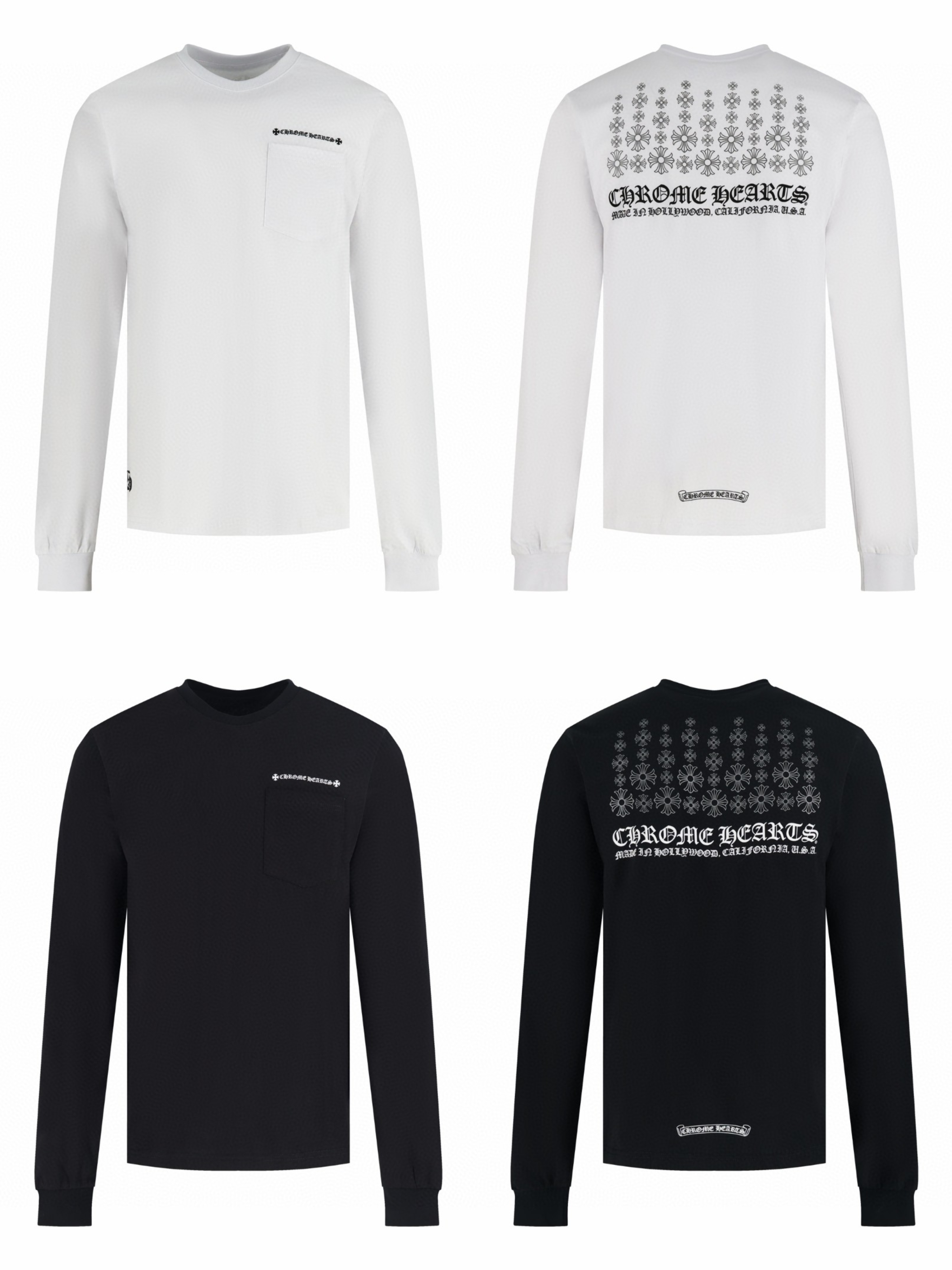 Chrome Hearts 克罗心 满天星长袖T恤 卫衣 T恤 打底衫 套头 白色 黑色 A5