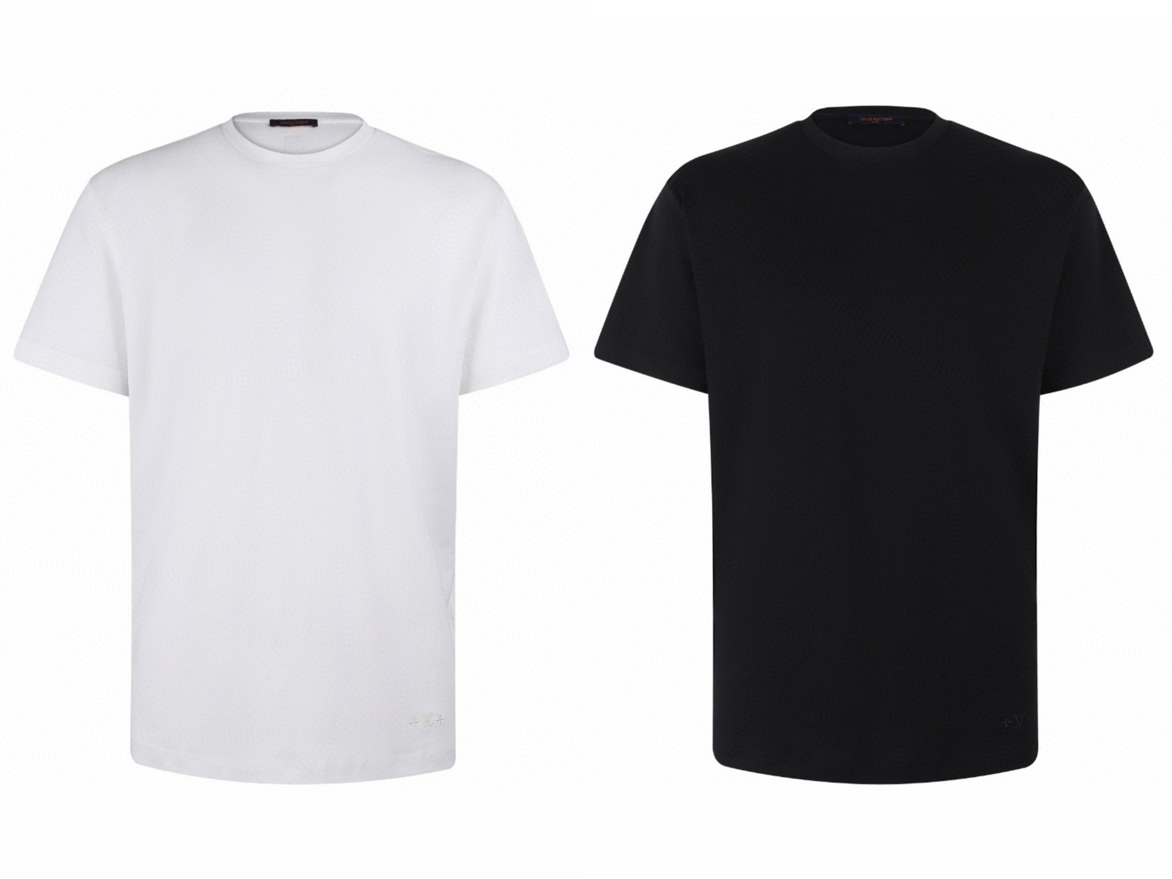 LOUIS VUITTON 路易威登 标识皮牌圆领短袖 T恤 白色 黑色 A0 1AIHSW