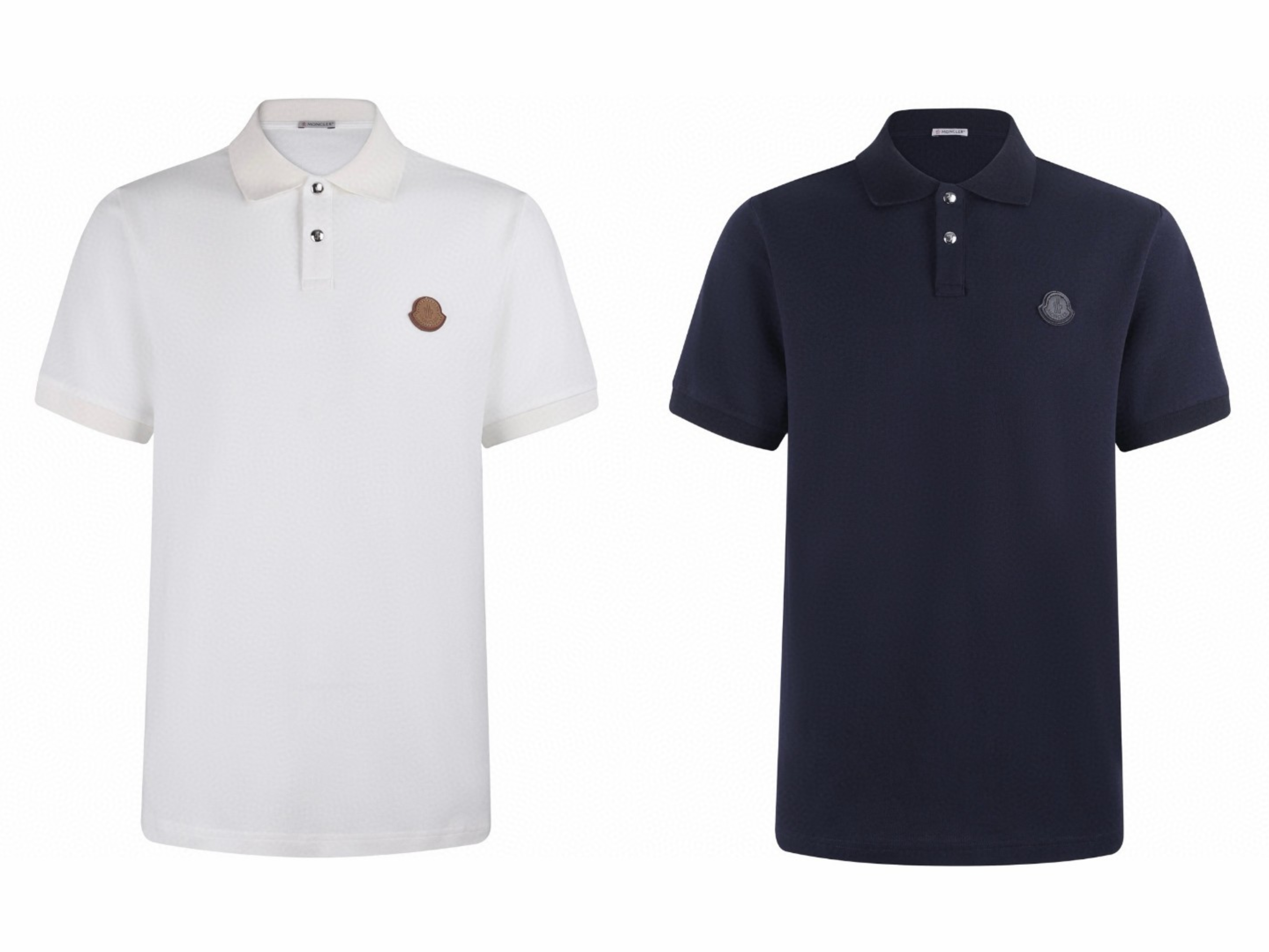 Moncler 蒙口 标识贴片棉质珠地Polo衫 短袖 T恤 夏季 白色 蓝色 A2 I20918A0001484556032