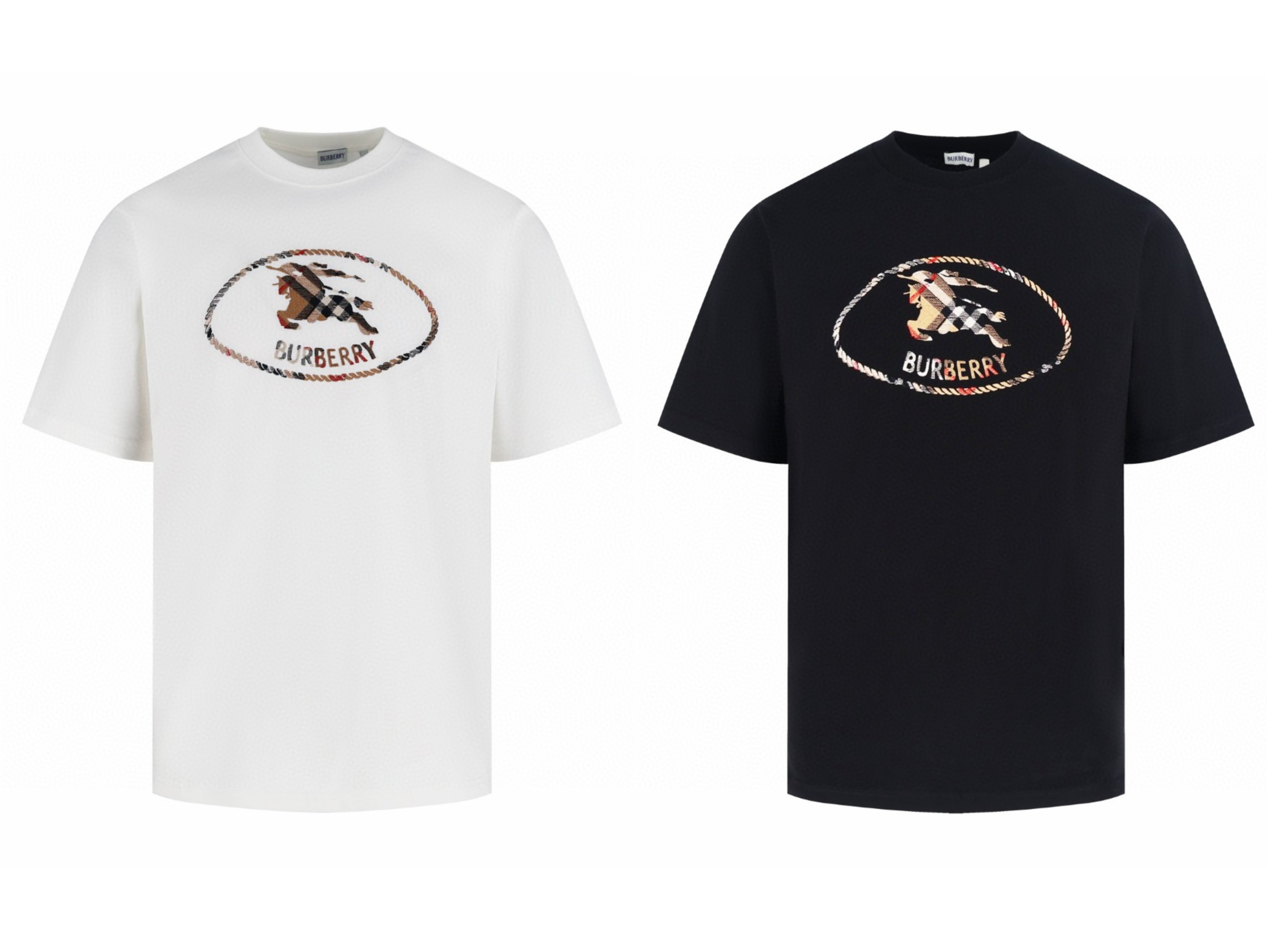 Burberry 巴宝莉 圆环格纹战马刺绣圆领Tee 短袖 T恤 白色 黑色 A0 81234371