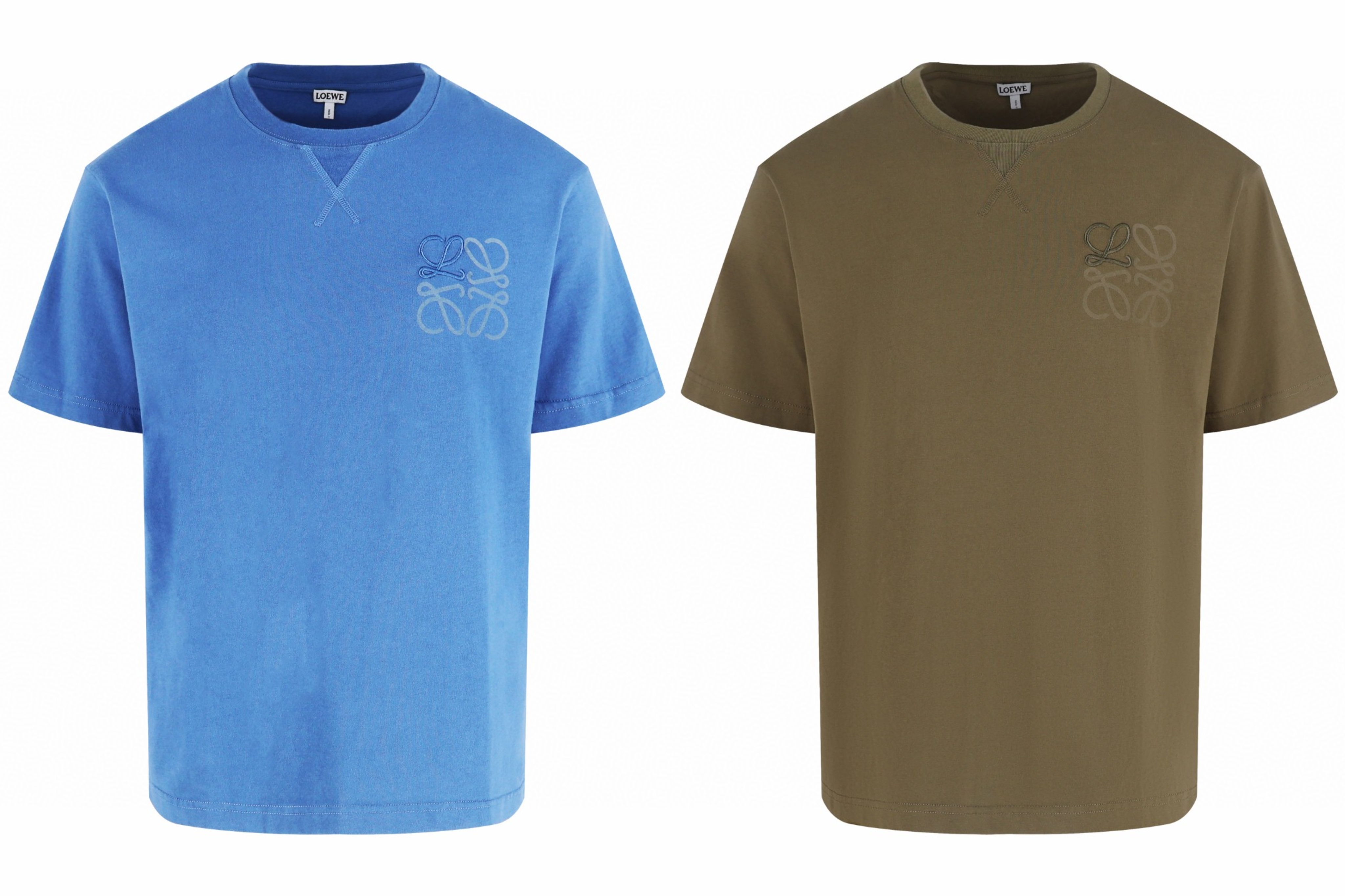 Loewe 罗意威 印袖圆领短袖 T恤 蓝色 卡其绿 A0 H526Y22XDF-5100